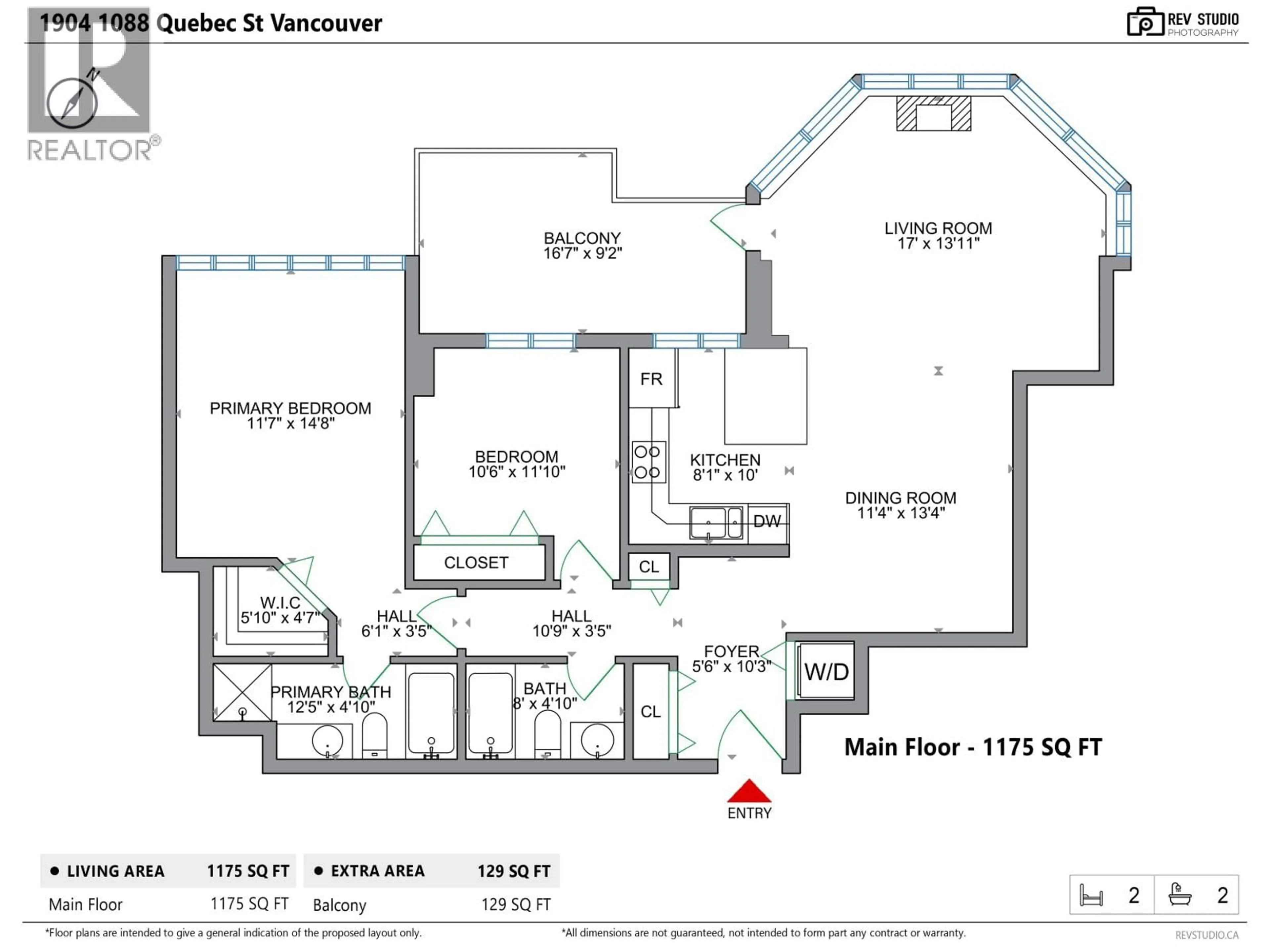 Floor plan for 1904 - 1088 QUEBEC STREET, Vancouver British Columbia V6A4H2