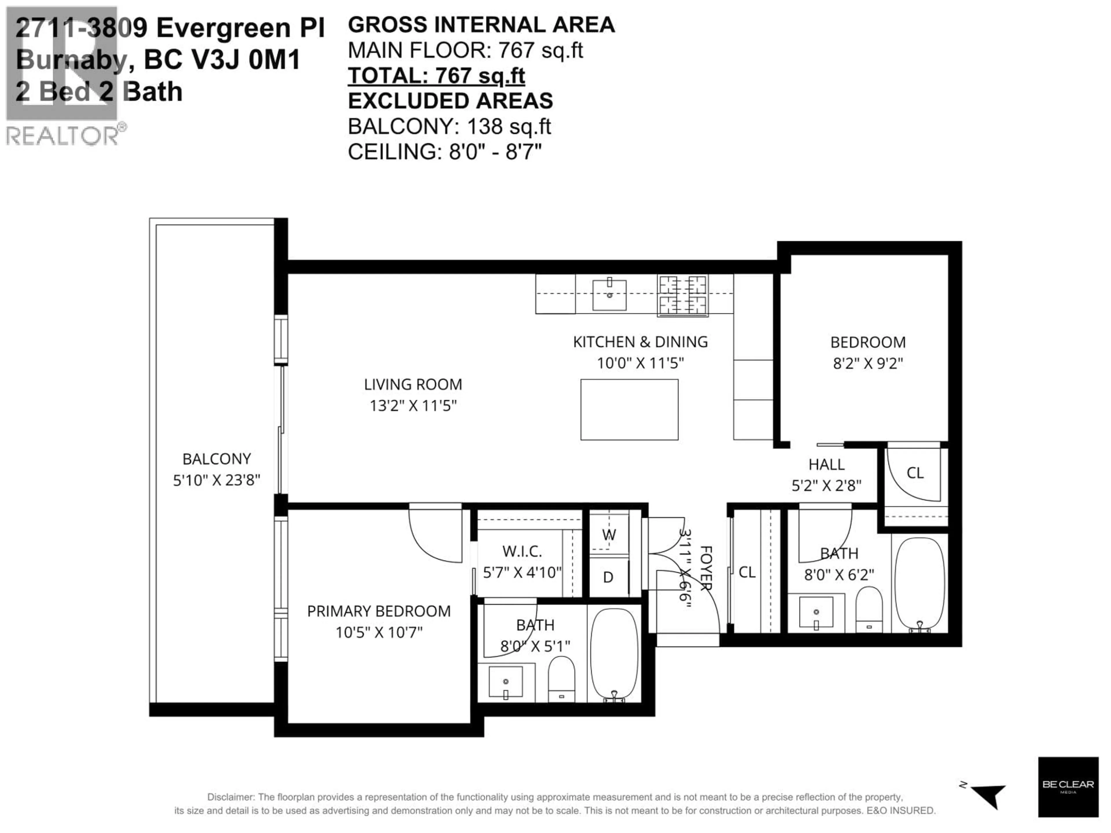 Floor plan for 2711 - 3809 EVERGREEN PLACE, Burnaby British Columbia V3J0M1