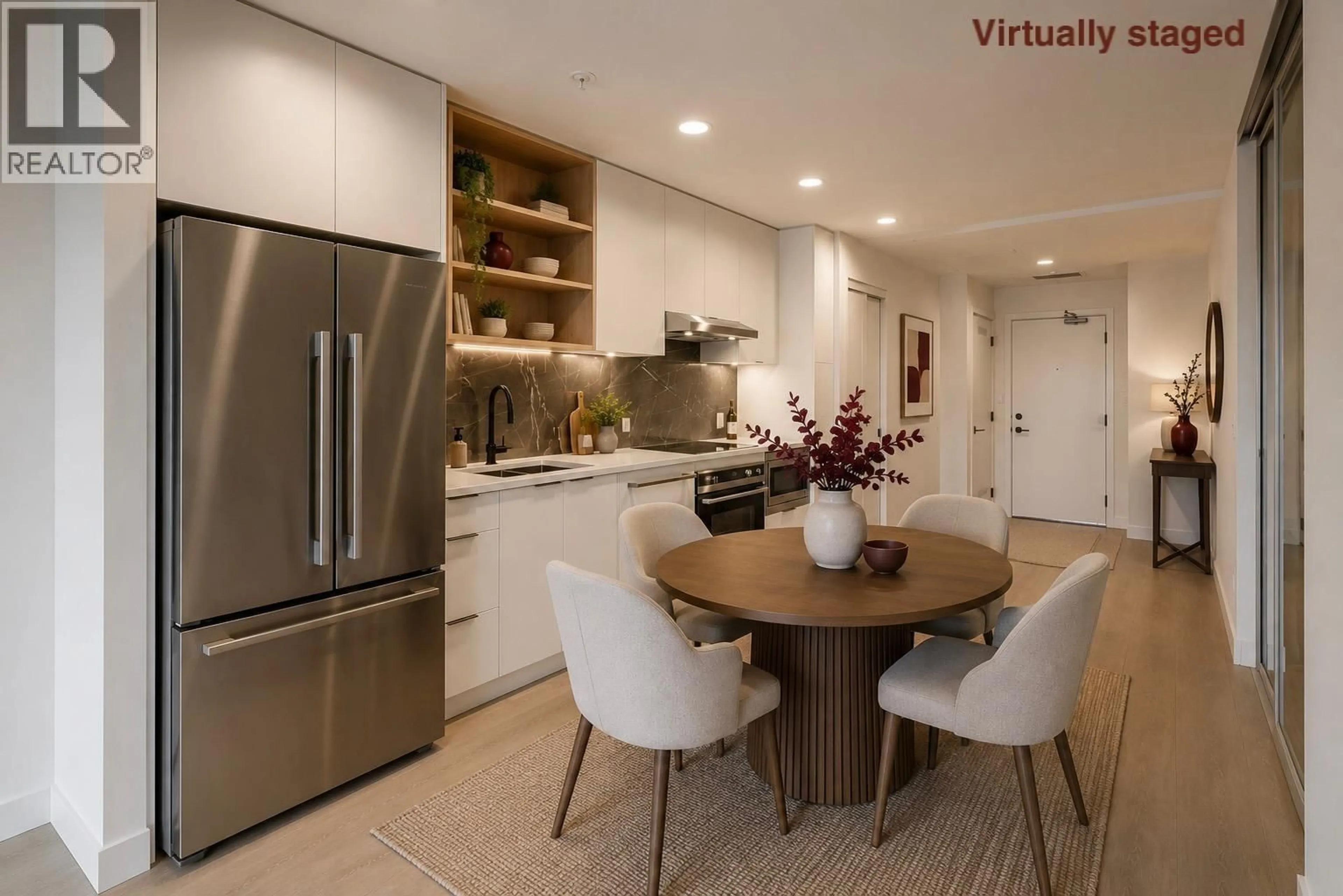 Open concept kitchen, ceramic/tile floor for 557 - 422 3RD STREET, North Vancouver British Columbia V7L0K1