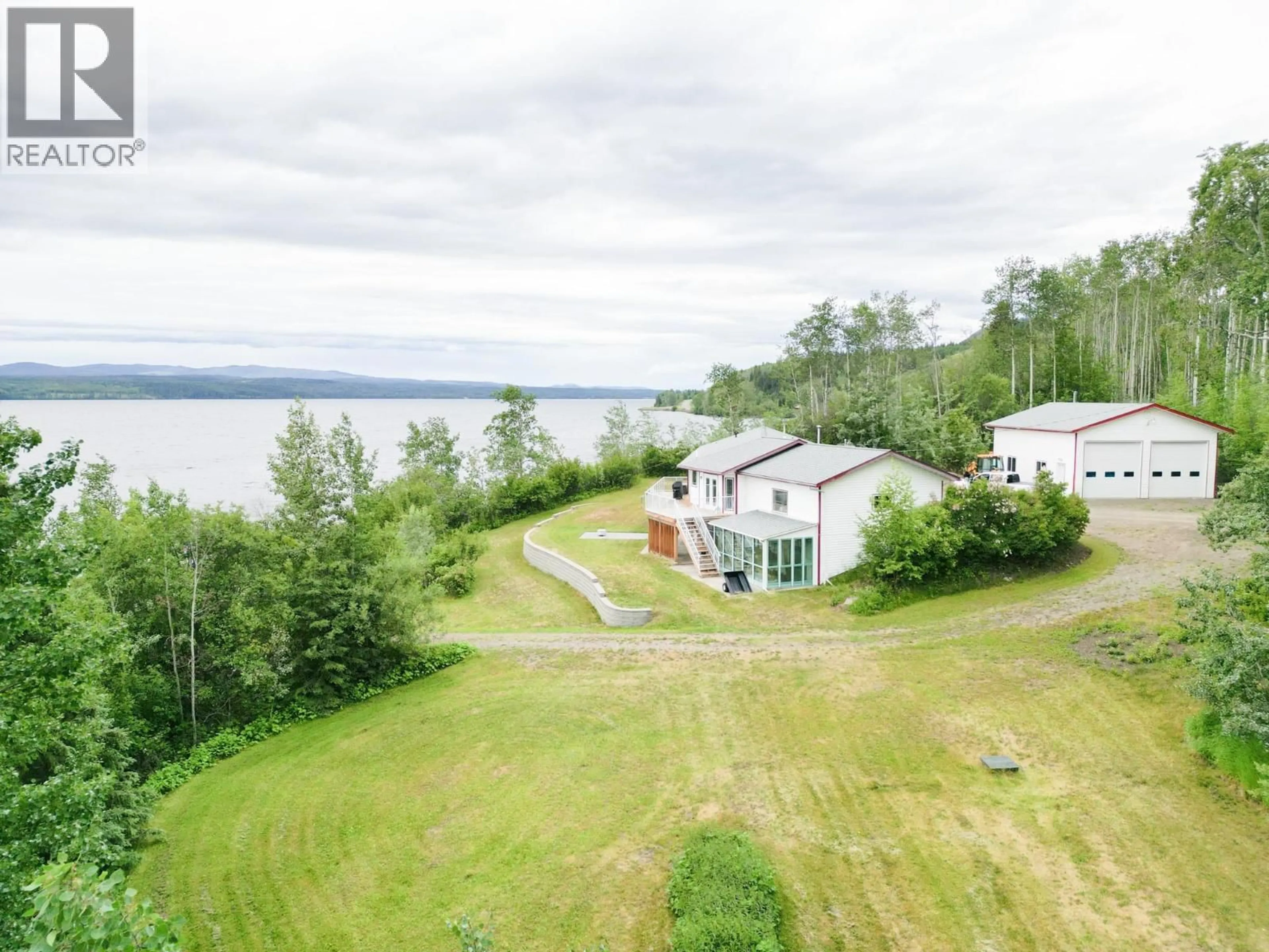 A pic from outside/outdoor area/front of a property/back of a property/a pic from drone, water/lake/river/ocean view for 19583 COLLEYMOUNT ROAD, Burns Lake British Columbia V0J1E2