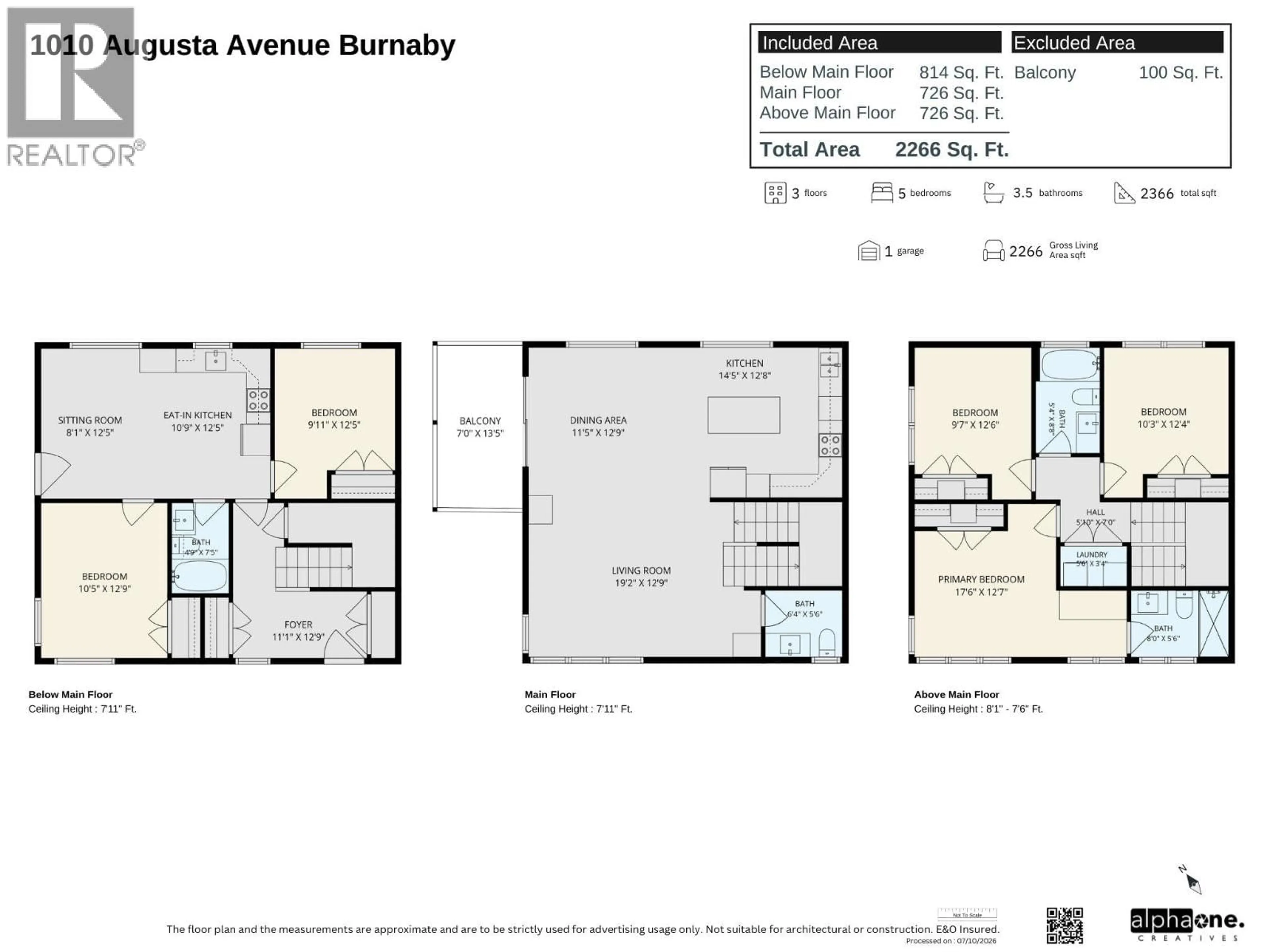 Floor plan for 1010 AUGUSTA AVENUE, Burnaby British Columbia V5A2V4