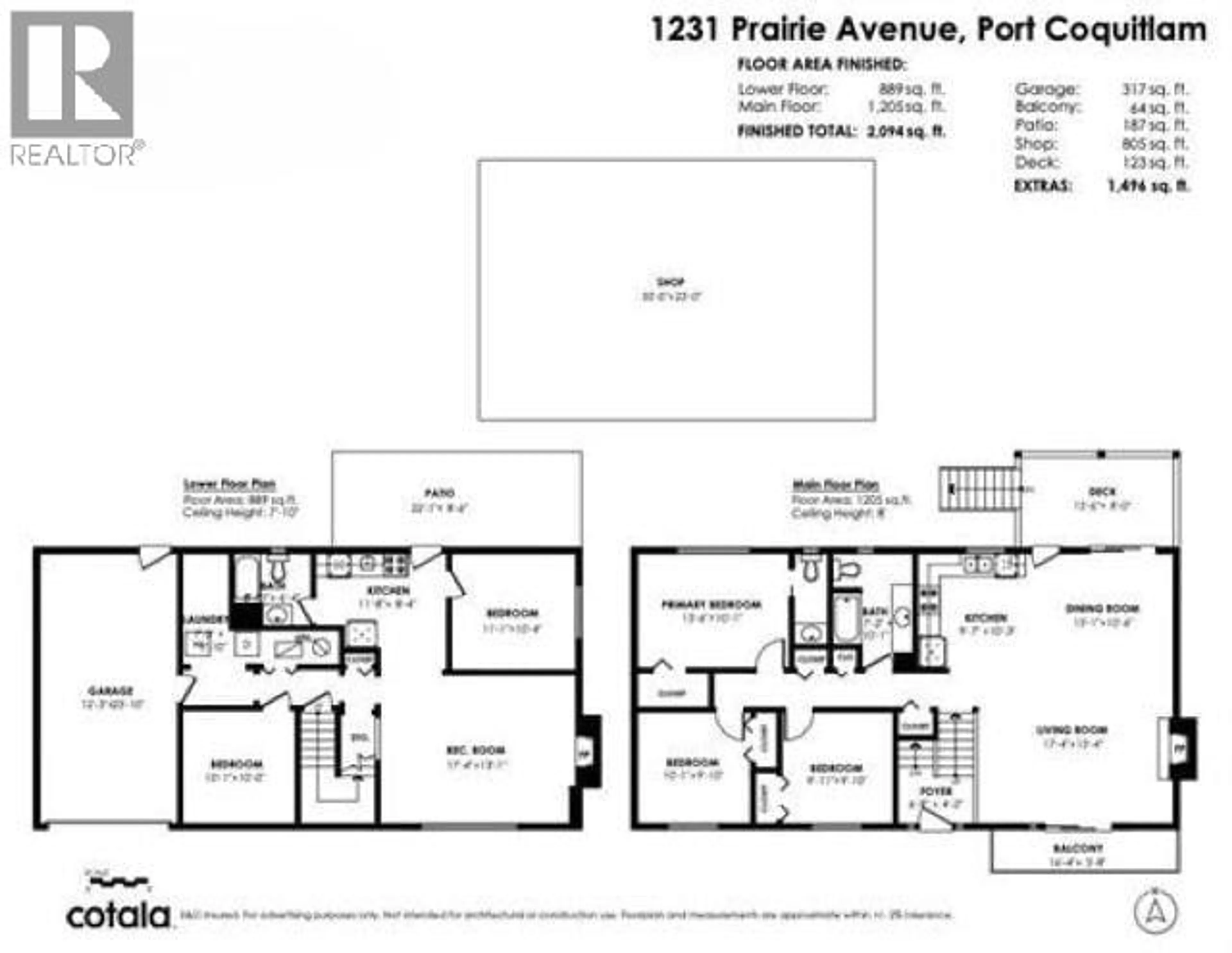 Floor plan for 1231 PRAIRIE AVENUE, Port Coquitlam British Columbia V3B1S9