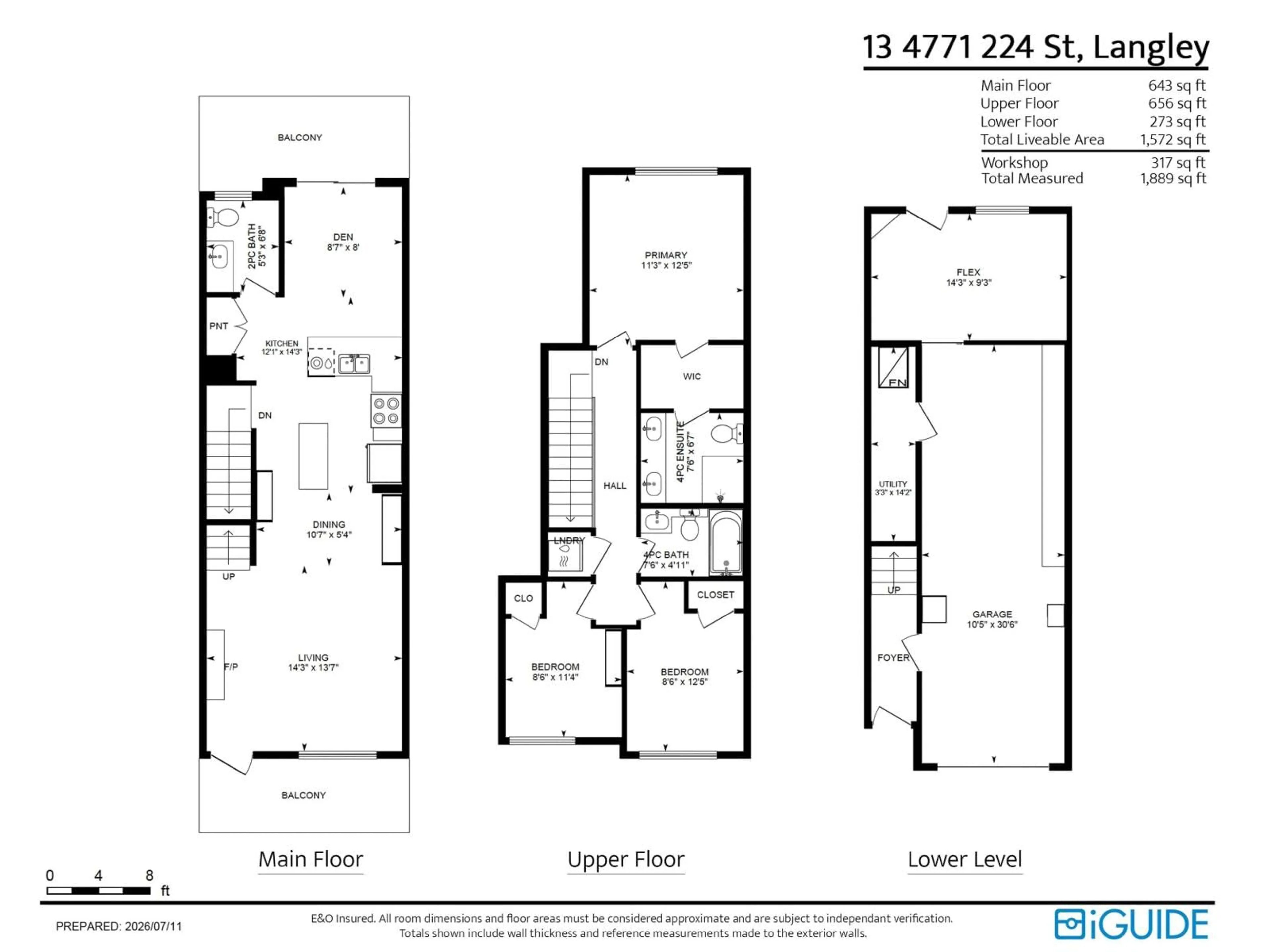 Floor plan for 13 - 4771 224 STREET, Langley British Columbia V3A3N5
