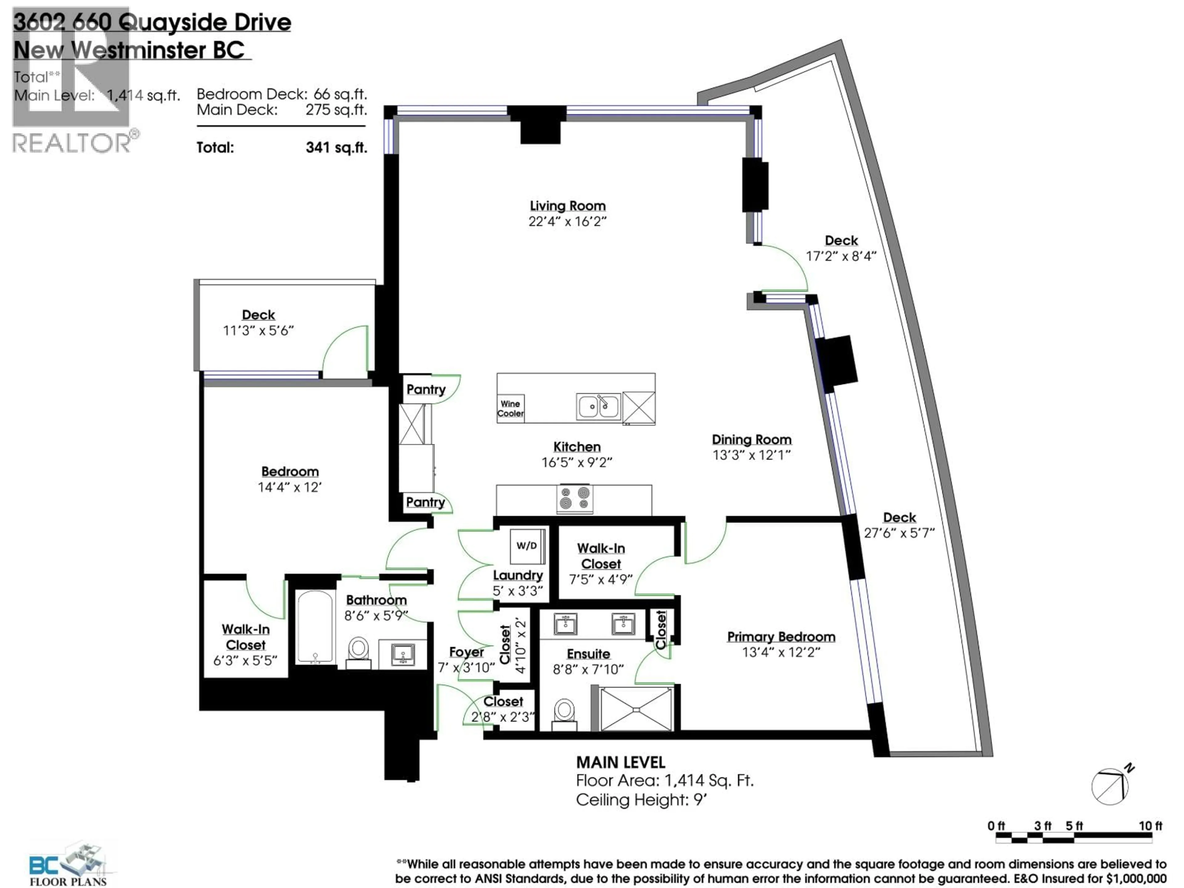 Floor plan for 3602 - 660 QUAYSIDE DRIVE, New Westminster British Columbia V3M0P1