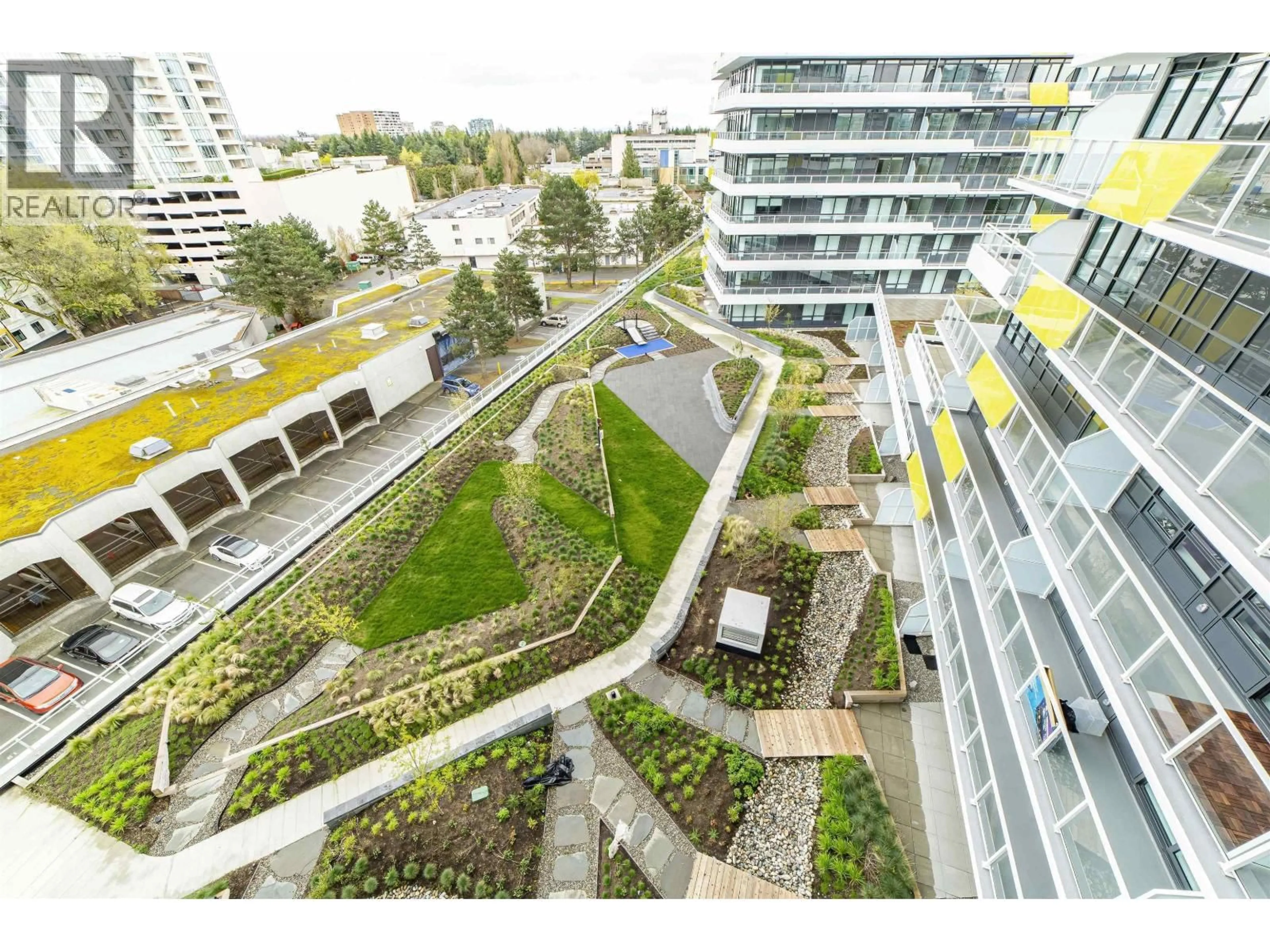 A pic from outside/outdoor area/front of a property/back of a property/a pic from drone, city buildings view from balcony for 1601 - 5766 GILBERT ROAD, Richmond British Columbia V7C0G2