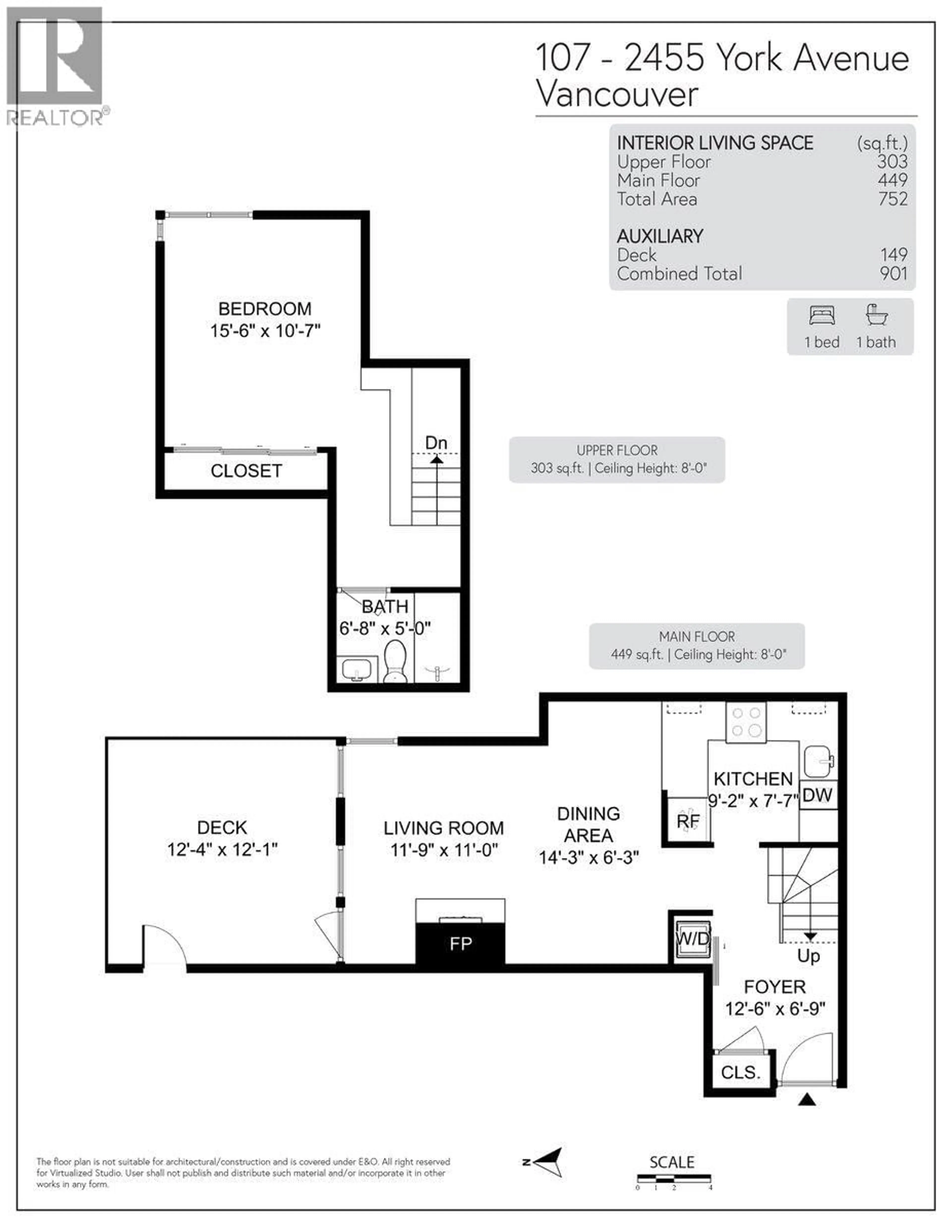 Floor plan for 107 - 2455 YORK AVENUE, Vancouver British Columbia V6K1C9