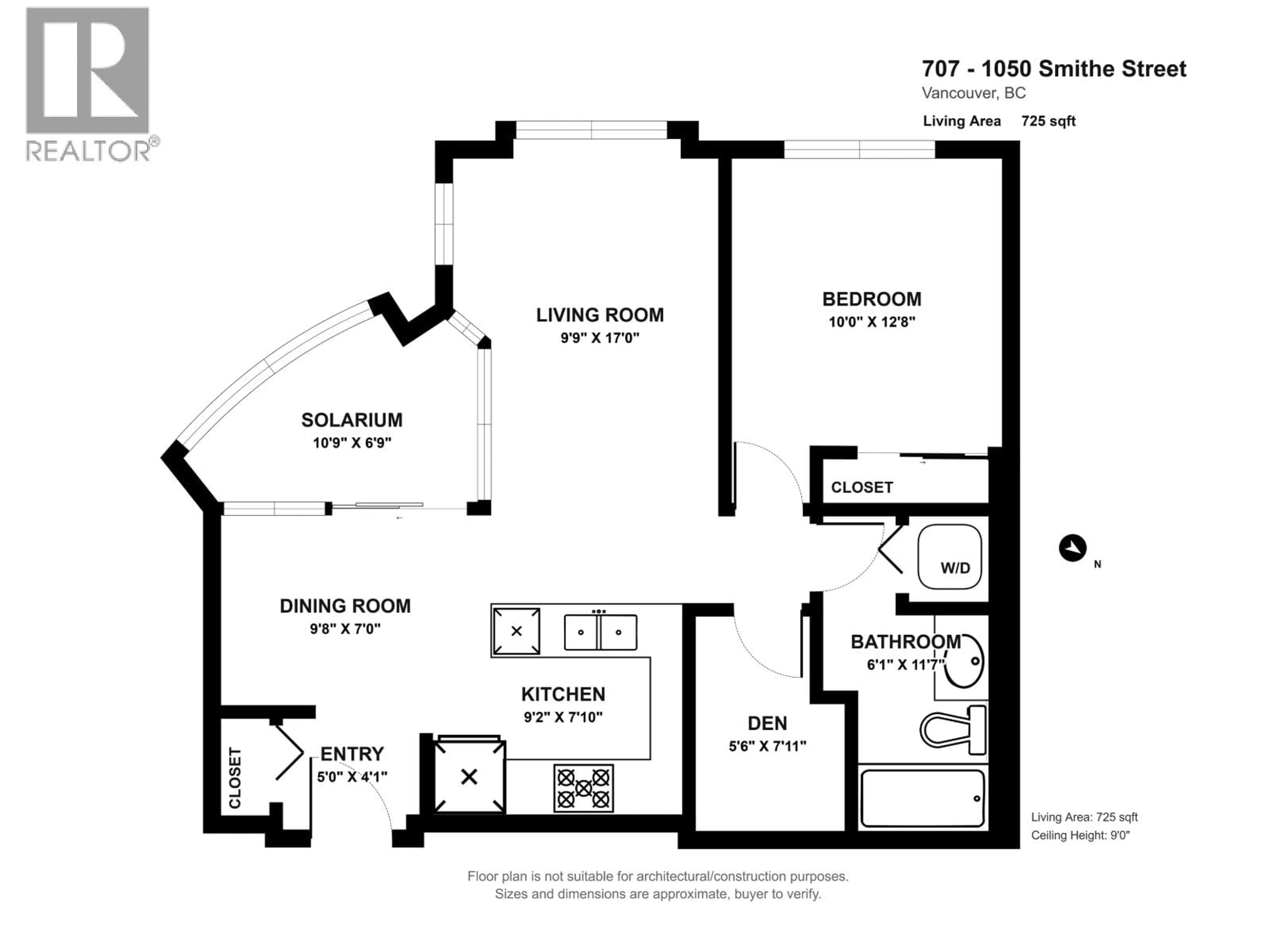 Floor plan for 707 - 1050 SMITHE STREET, Vancouver British Columbia V6E4T4