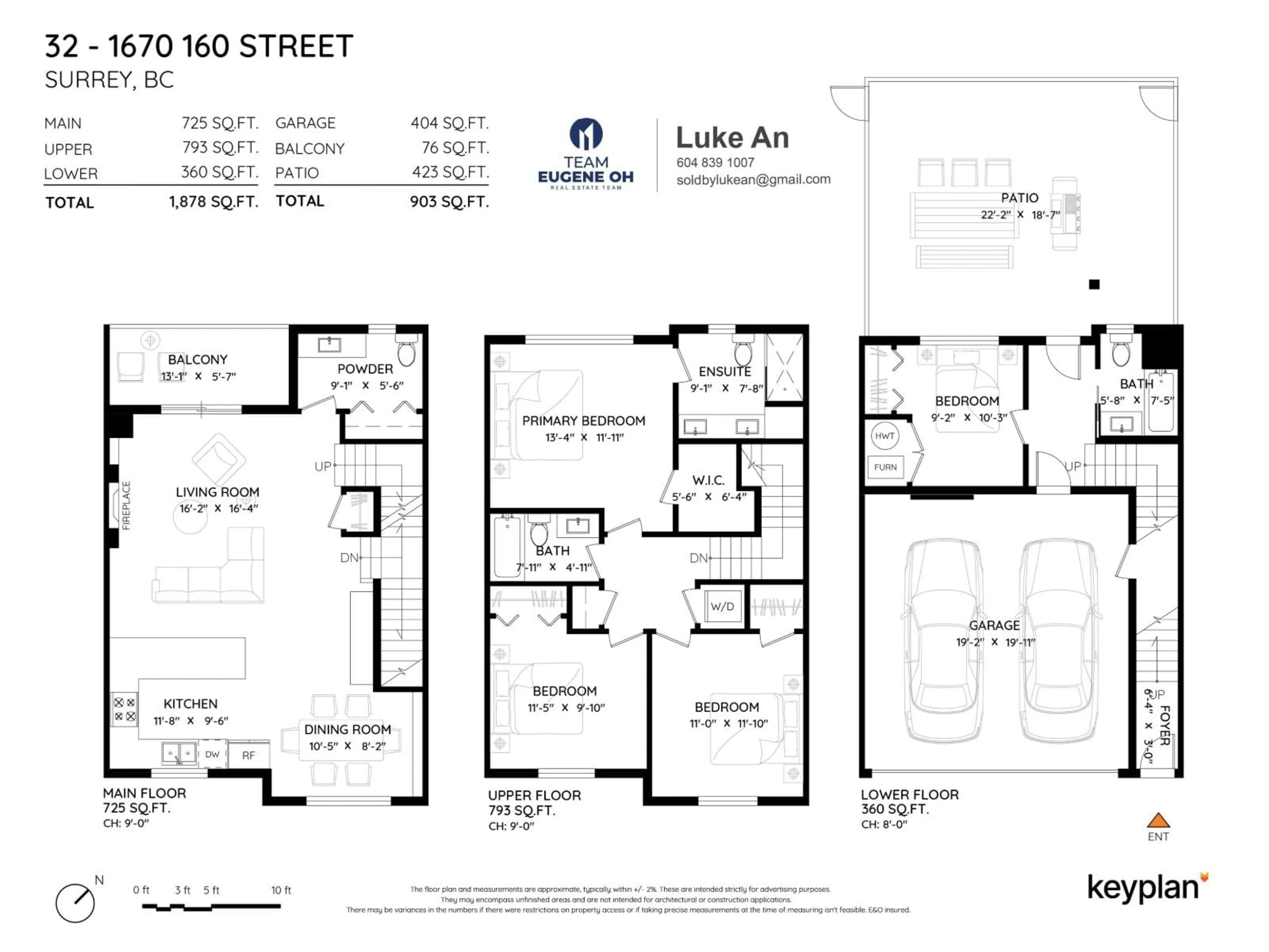 Floor plan for 32 - 1670 160 STREET, Surrey British Columbia V4A0C6