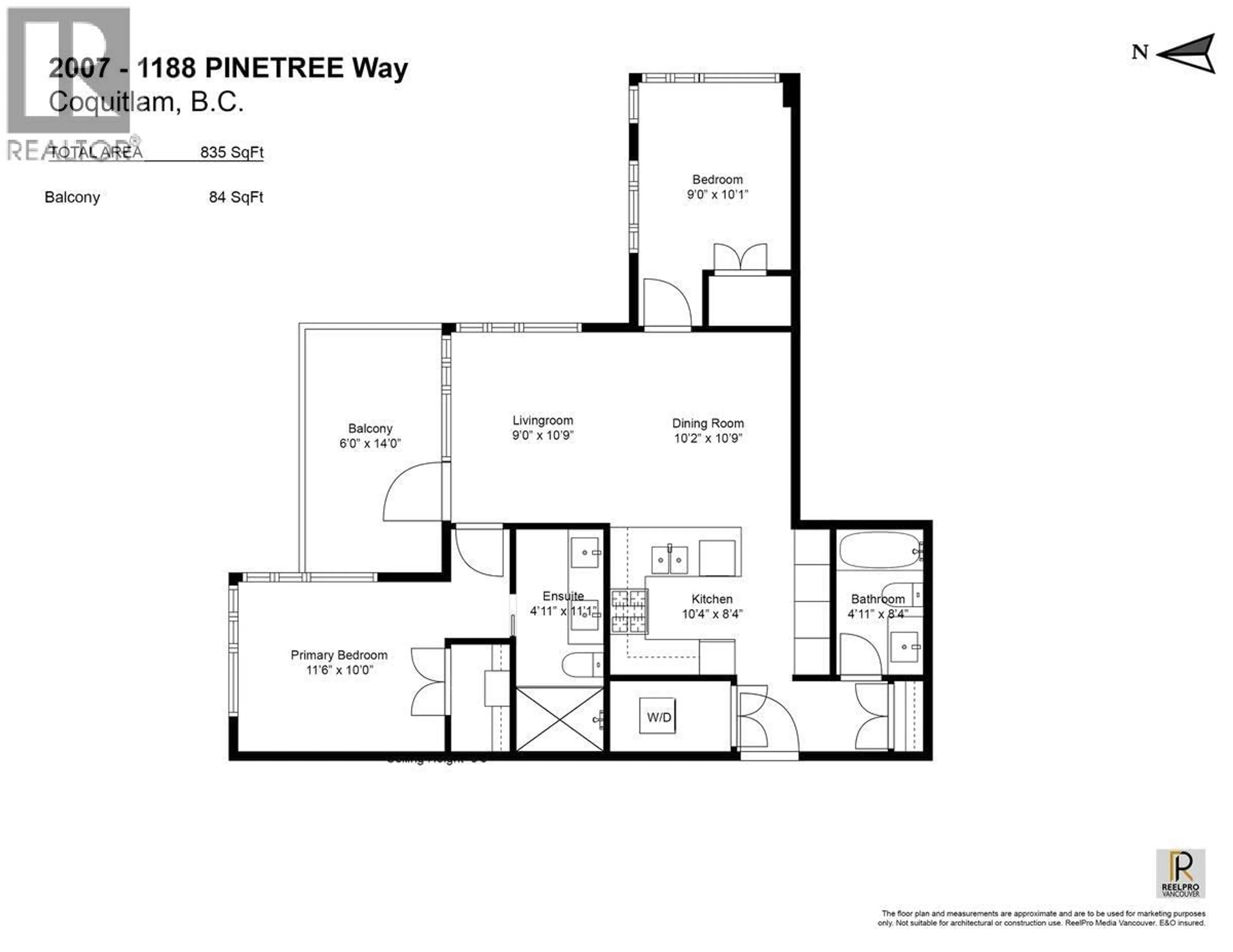 Floor plan for 2007 - 1188 PINETREE WAY, Coquitlam British Columbia V3B0K9