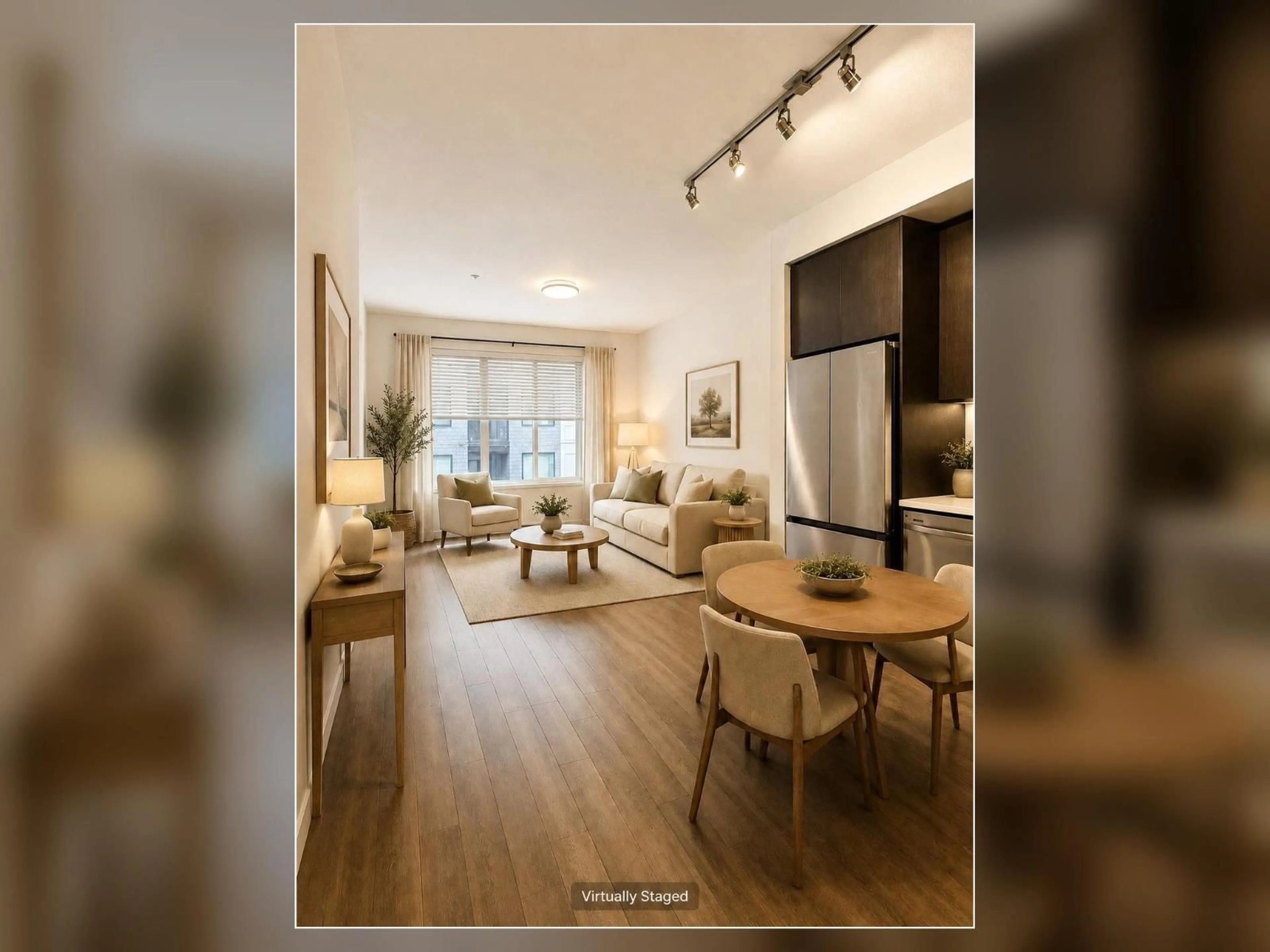 Living room with furniture, wood/laminate floor for 313 - 15858 FRASER HIGHWAY, Surrey British Columbia V4N6X4