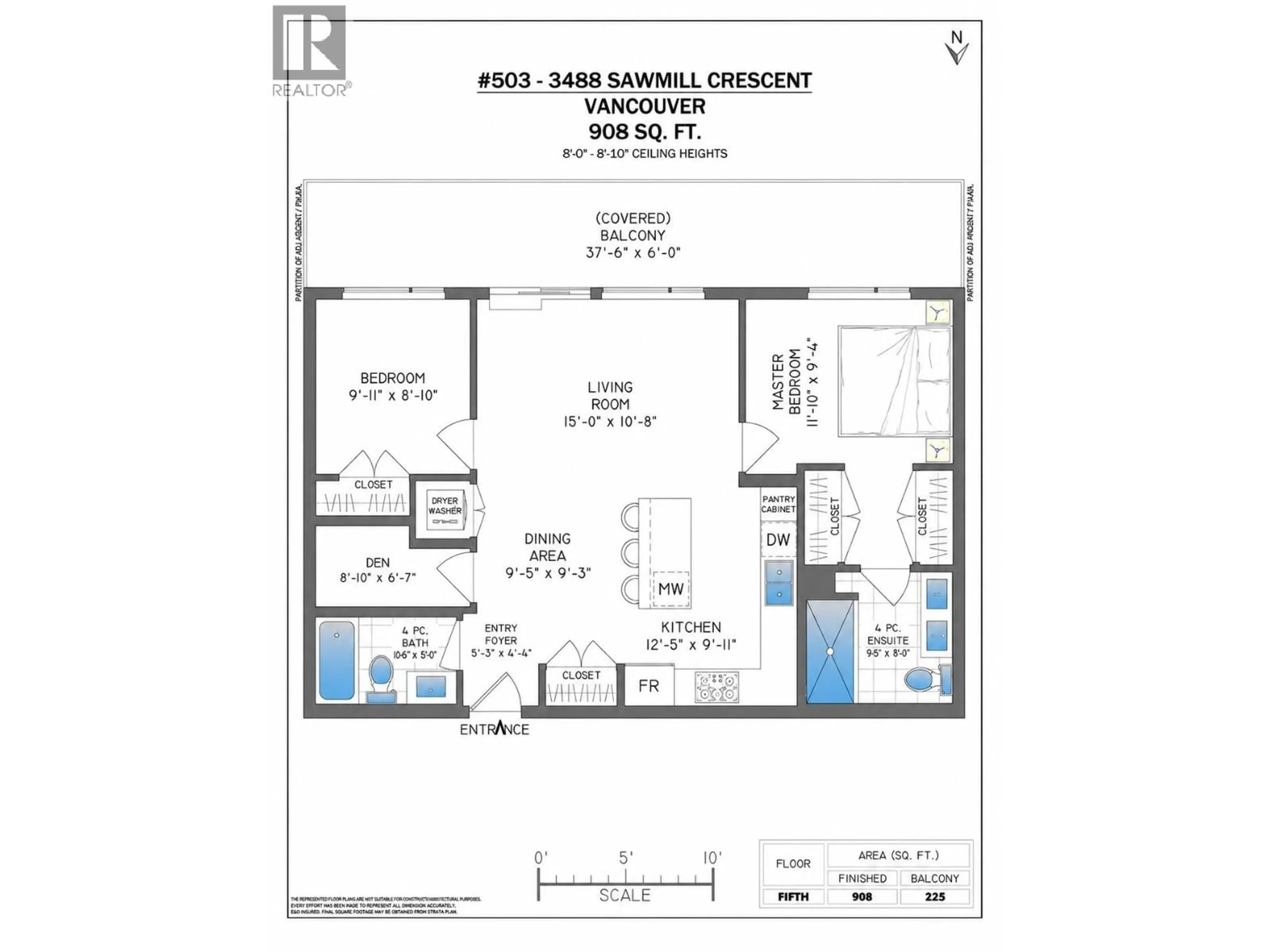 Floor plan for 503 - 3488 SAWMILL CRESCENT, Vancouver British Columbia V5S0C7