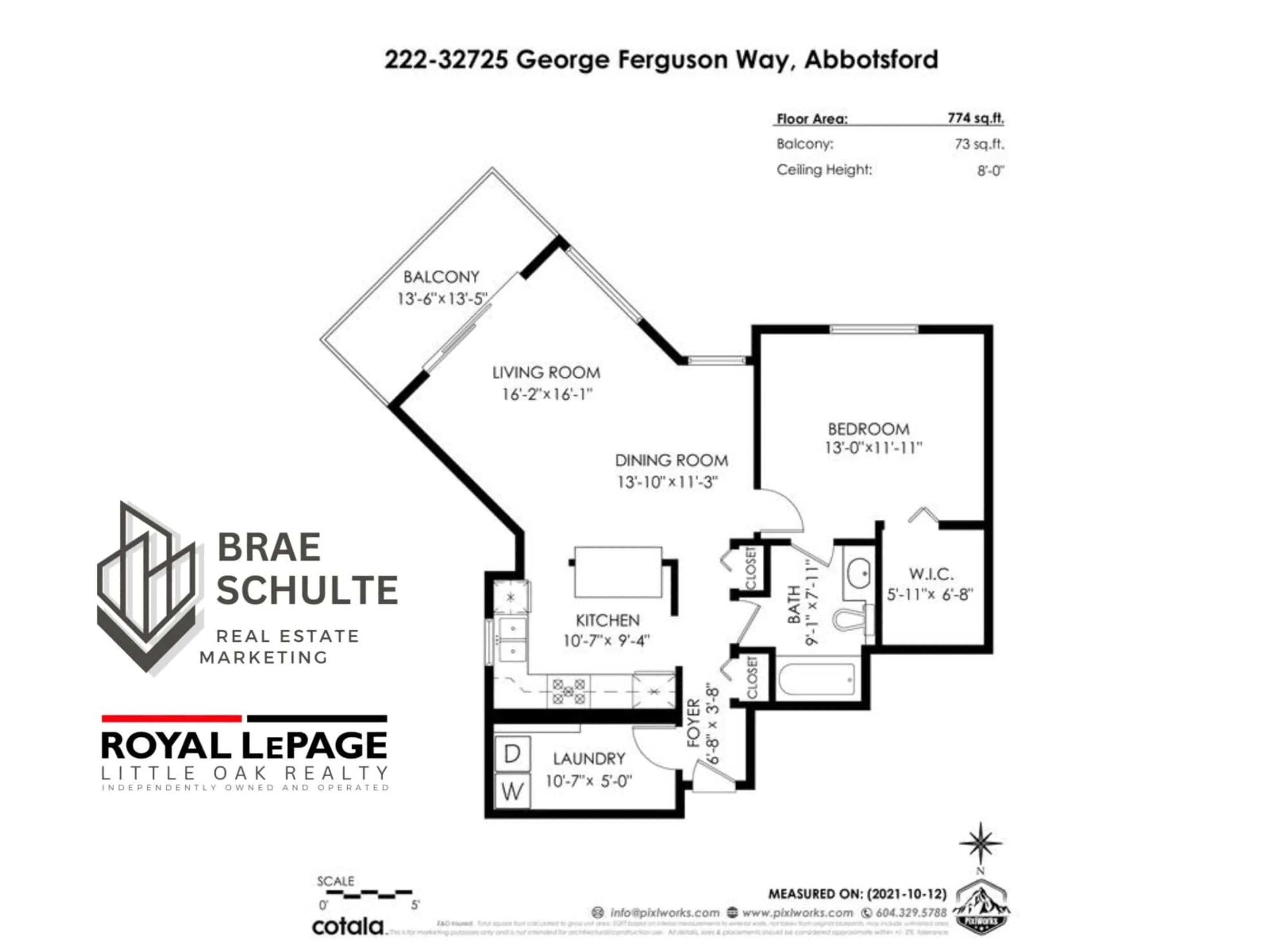 Floor plan for 222 - 32725 GEORGE FERGUSON WAY, Abbotsford British Columbia V2T5M5