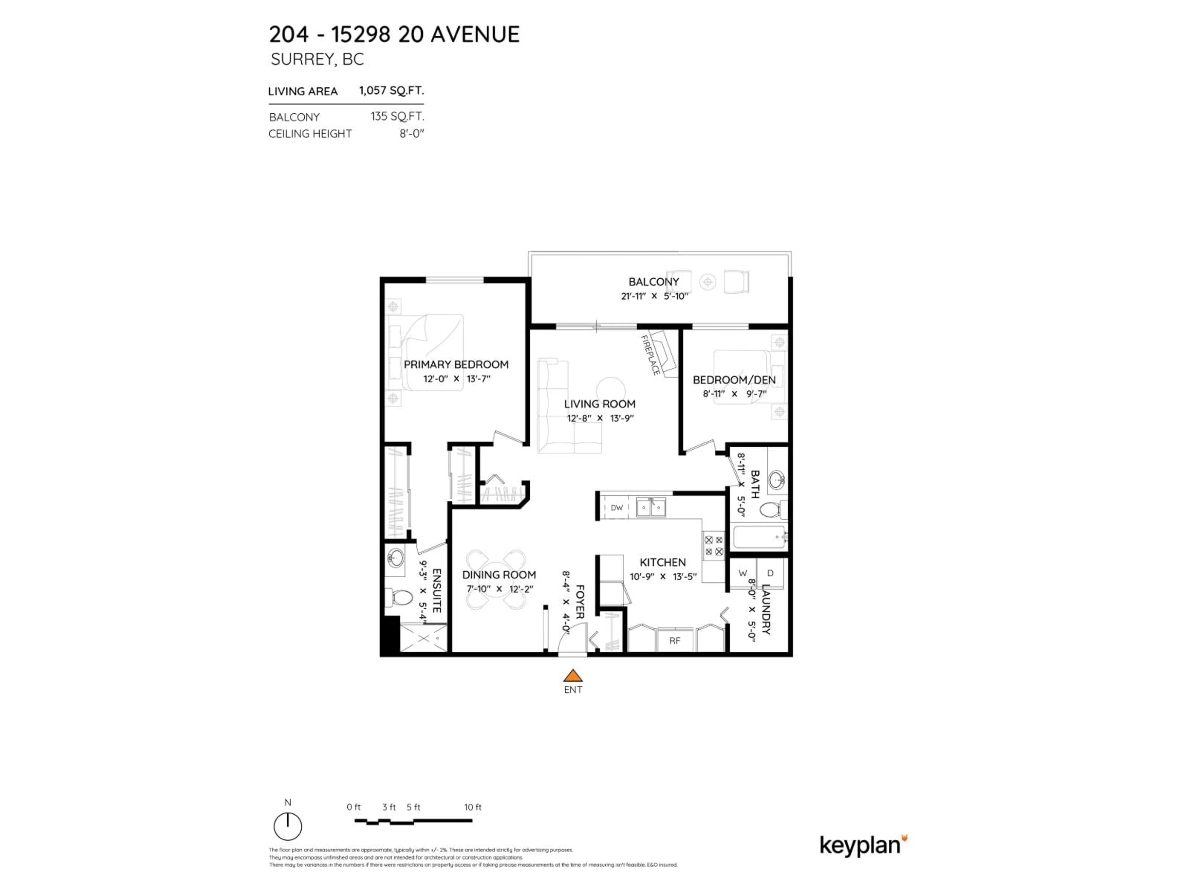 Floor plan for 204 - 15298 20 AVENUE, Surrey British Columbia V4A2A3