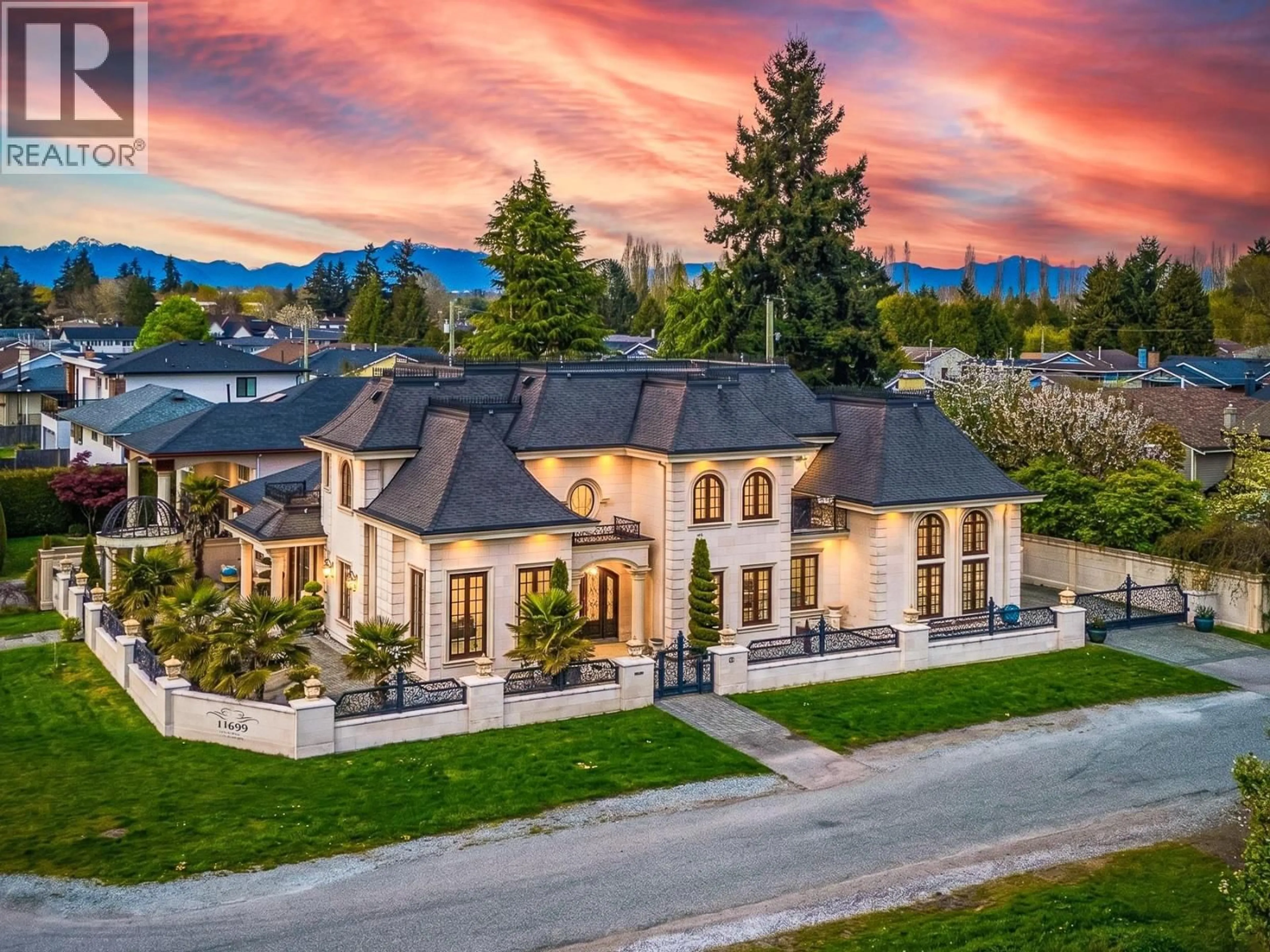 A pic from outside/outdoor area/front of a property/back of a property/a pic from drone, mountain view for 11699 SEATON ROAD, Richmond British Columbia V7A5J8