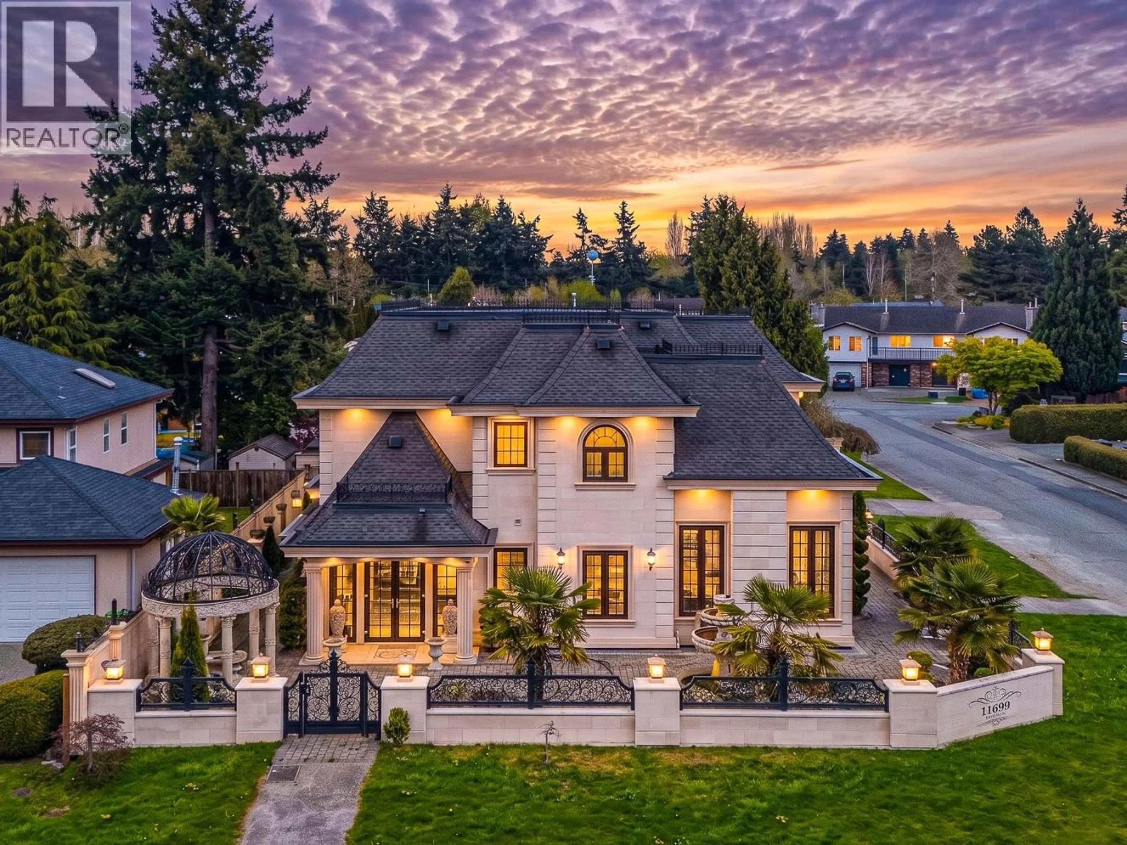 A pic from outside/outdoor area/front of a property/back of a property/a pic from drone, mountain view for 11699 SEATON ROAD, Richmond British Columbia V7A5J8