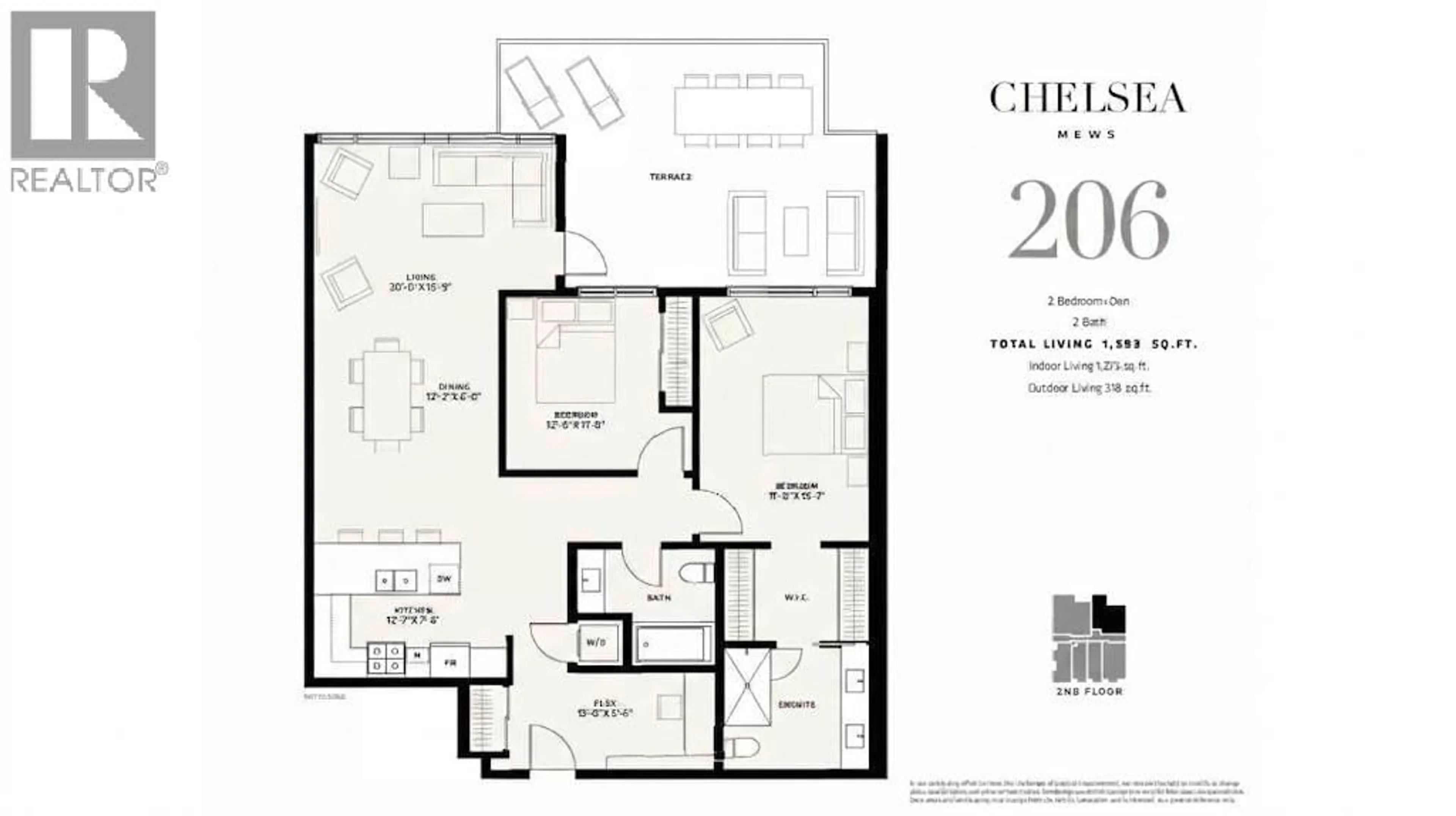 Floor plan for 206 - 1591 BOWSER AVENUE, North Vancouver British Columbia V7P2Y4