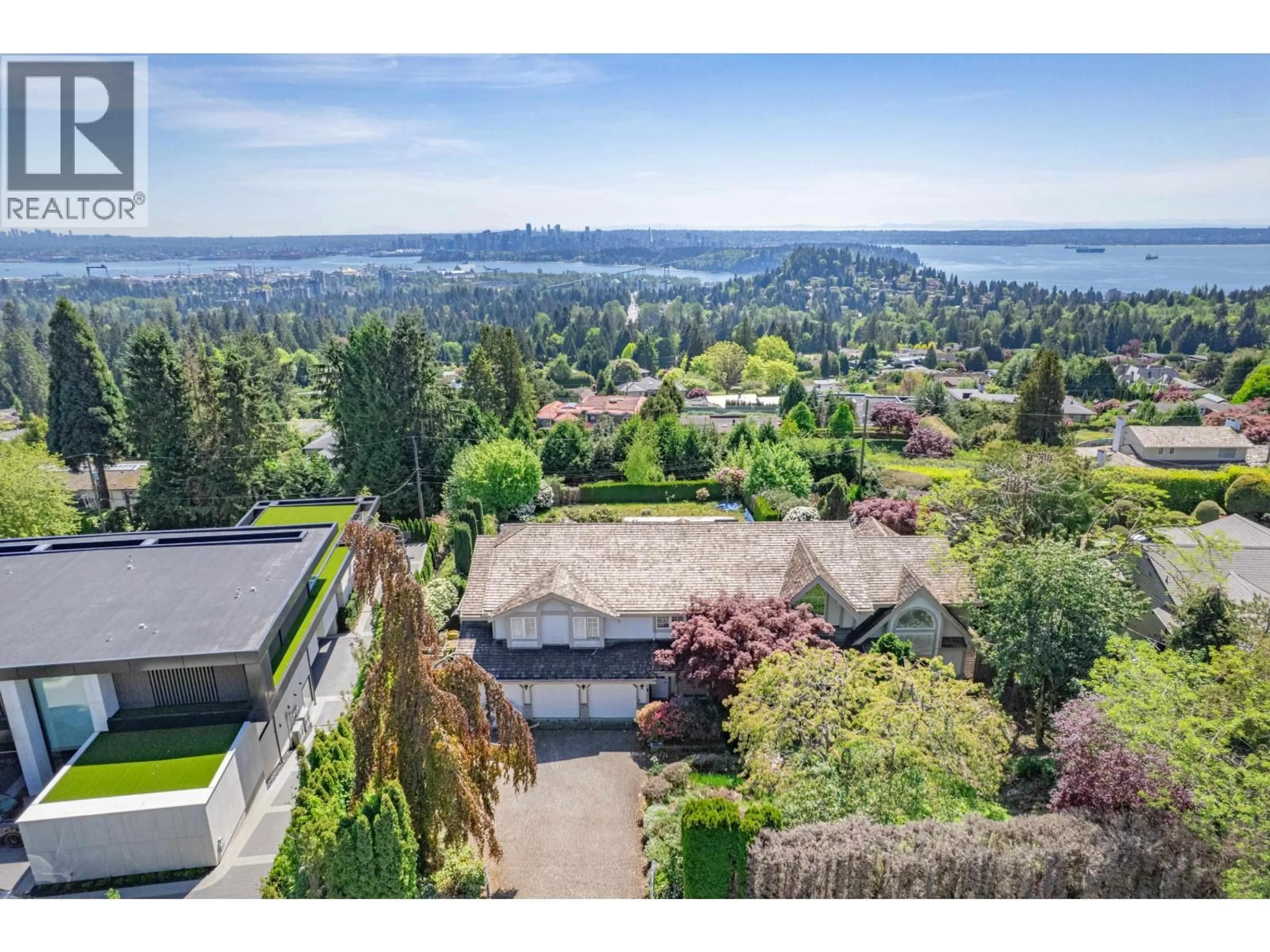 A pic from outside/outdoor area/front of a property/back of a property/a pic from drone, water/lake/river/ocean view for 740 KNOCKMAROON ROAD, West Vancouver British Columbia V7S1R6