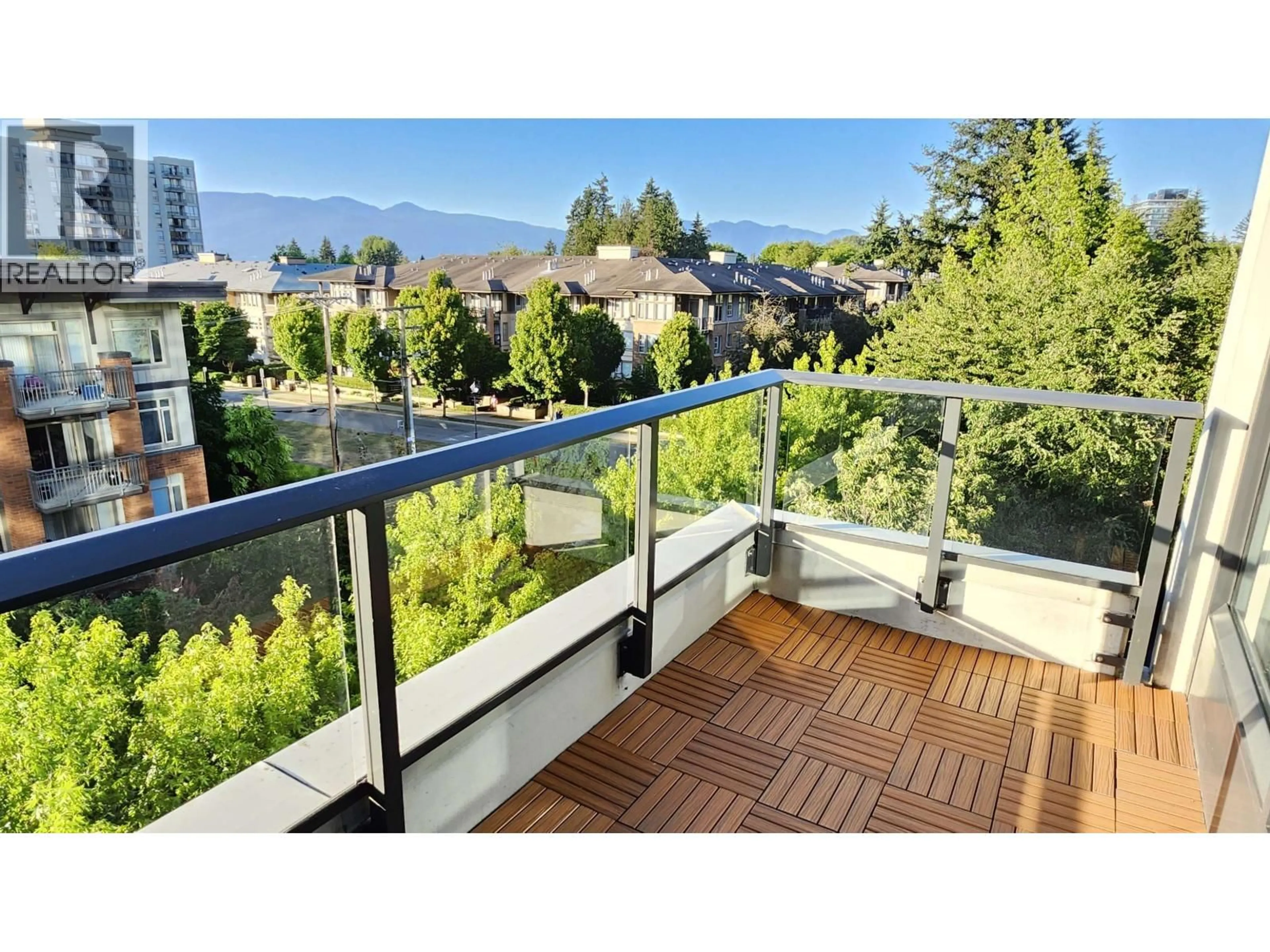 Balcony in the apartment, city buildings view from balcony for 605 - 5868 AGRONOMY ROAD, Vancouver British Columbia V6T0B5