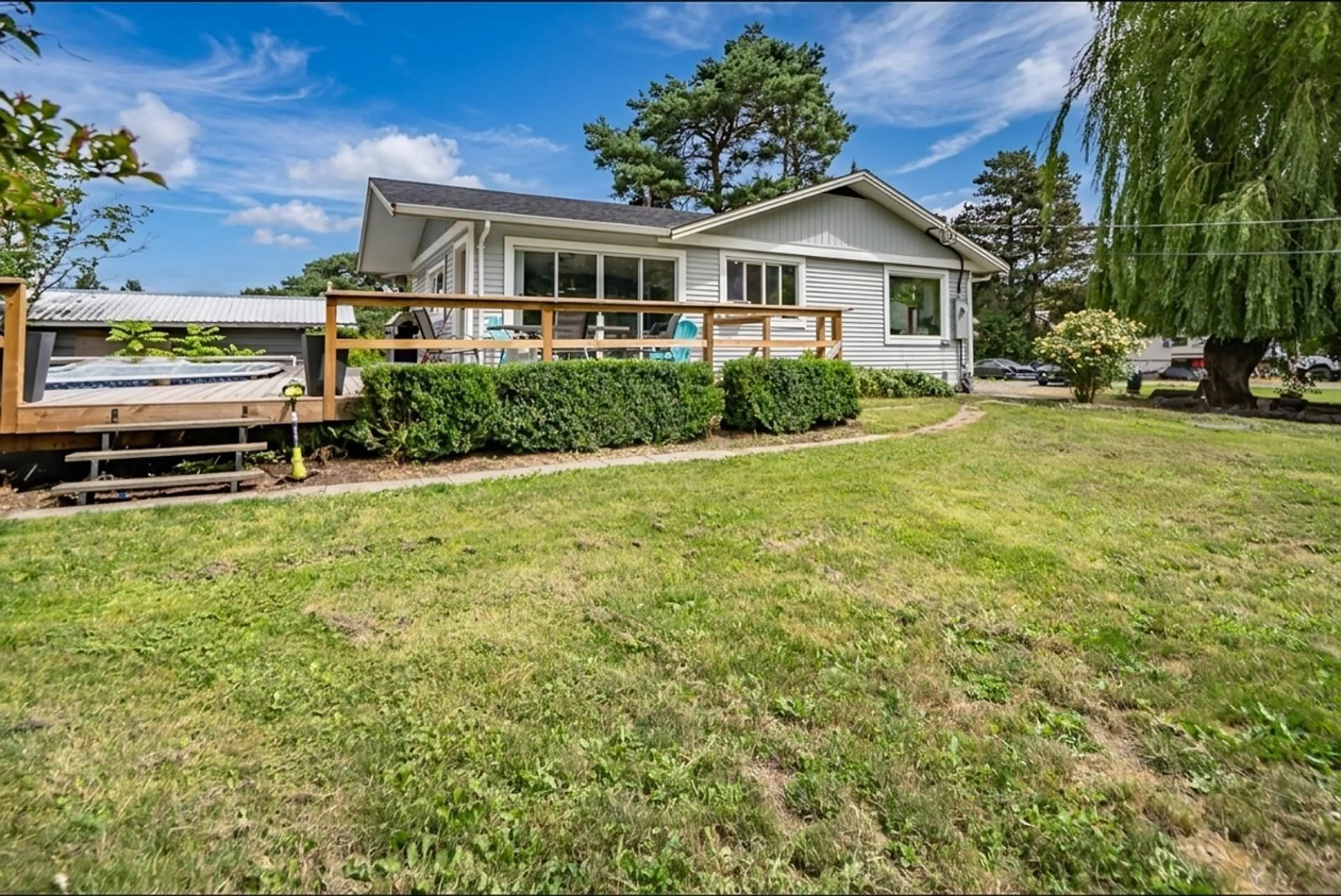 A pic from outside/outdoor area/front of a property/back of a property/a pic from drone, water/lake/river/ocean view for 4725 SIMMONS ROAD, Yarrow British Columbia V2R4R7