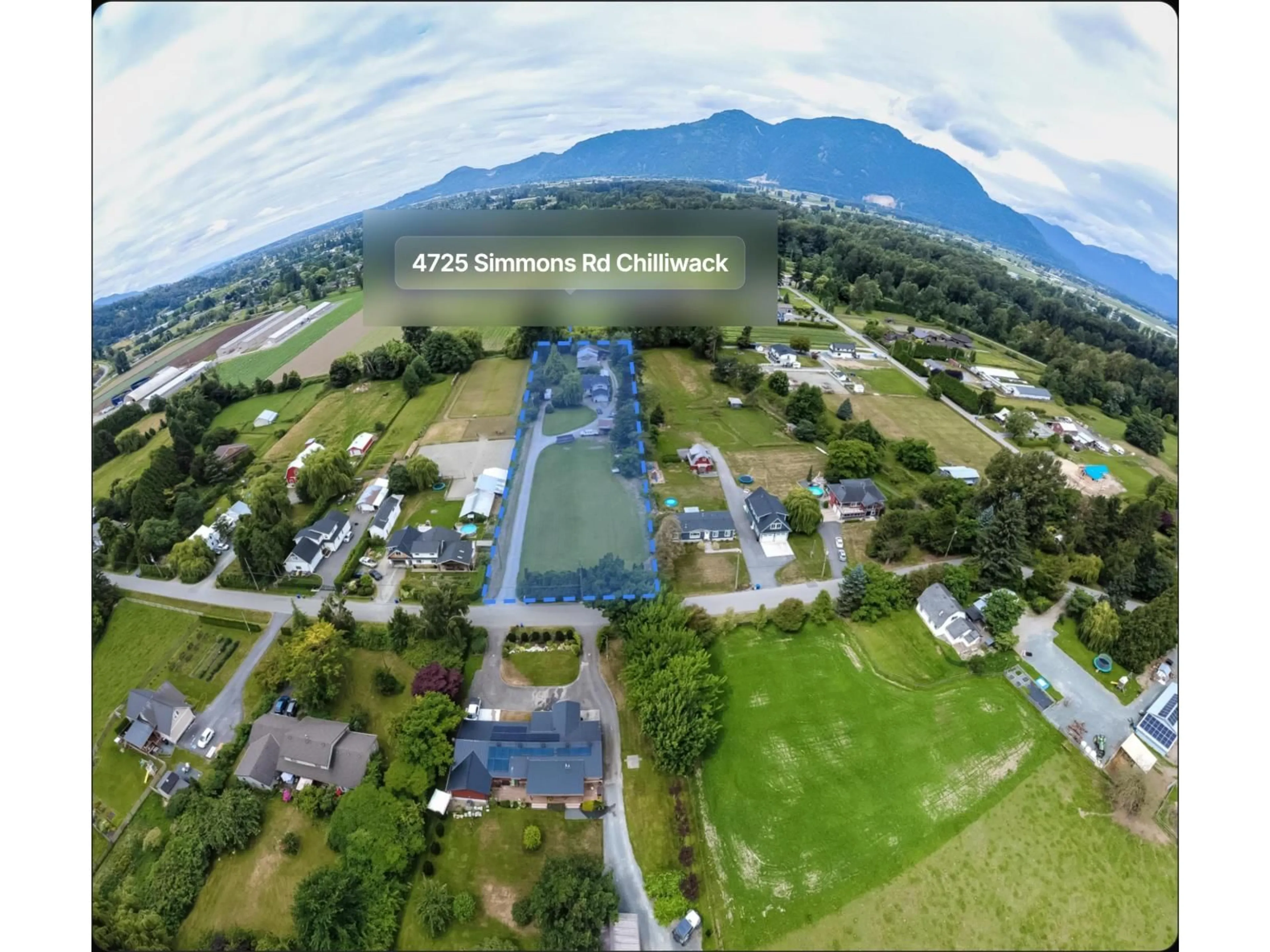 A pic from outside/outdoor area/front of a property/back of a property/a pic from drone, mountain view for 4725 SIMMONS ROAD, Yarrow British Columbia V2R4R7