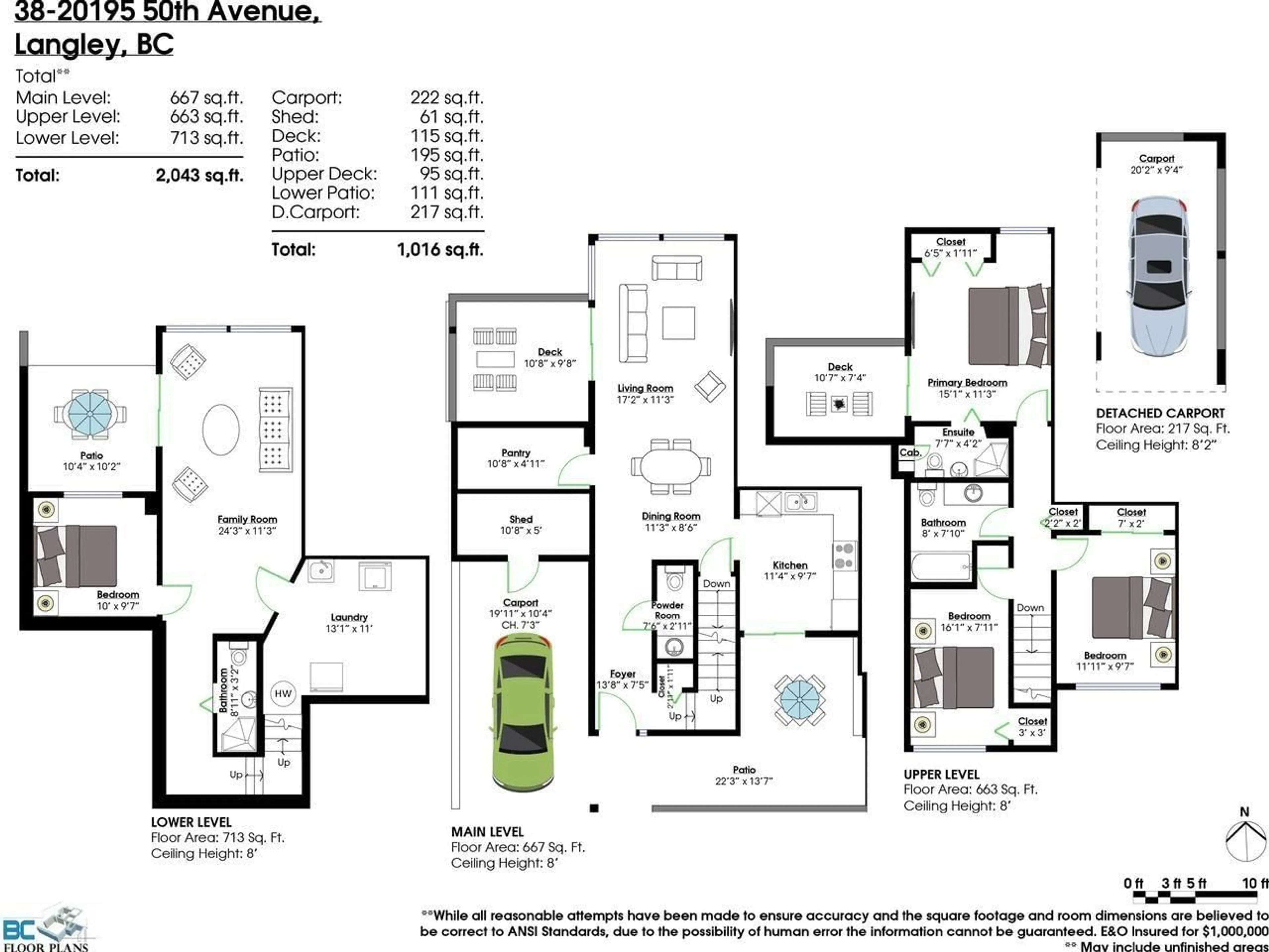 Floor plan for 38 - 20195 50 AVENUE, Langley British Columbia V3A6R8