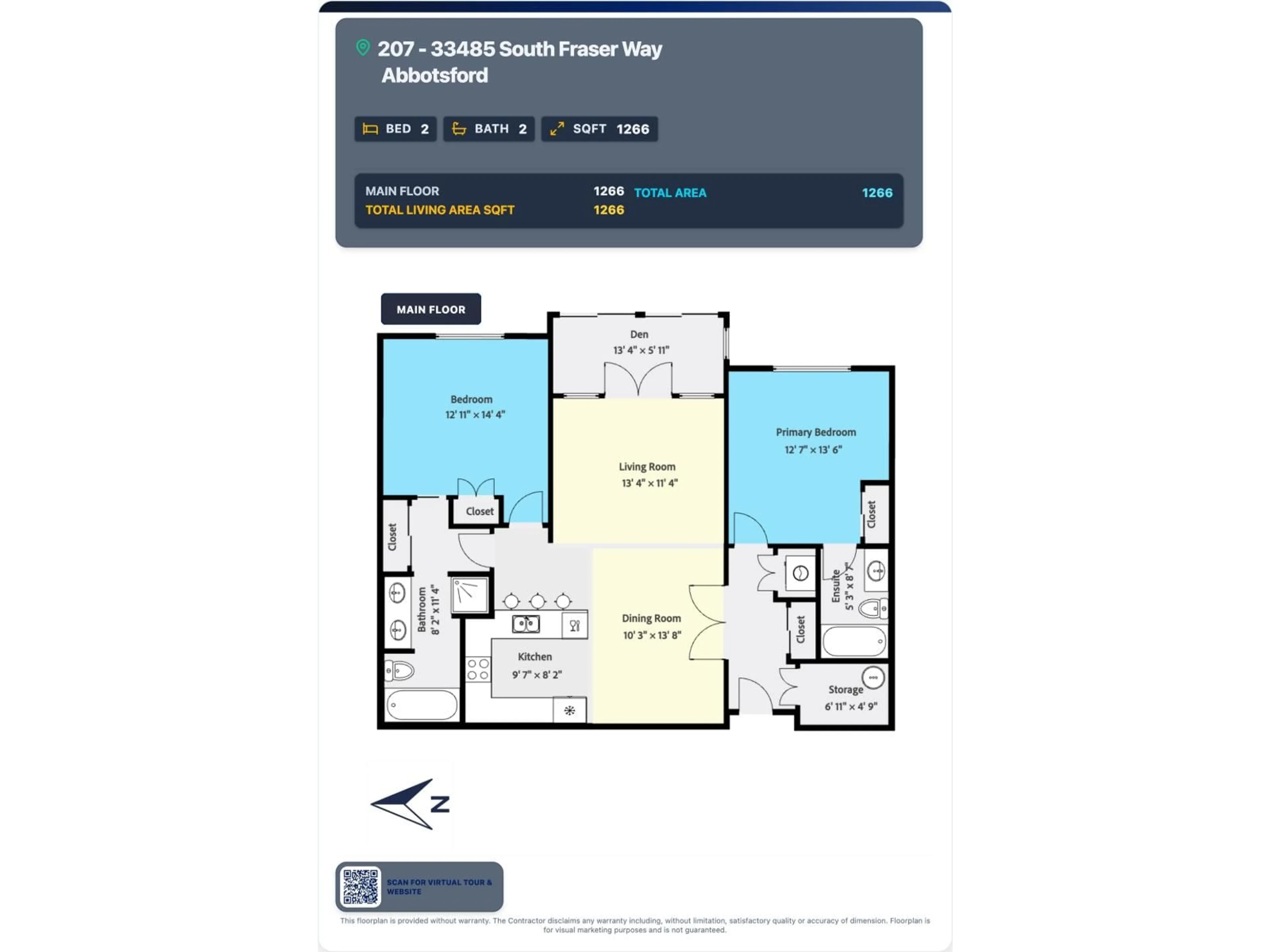 Floor plan for 207 - 33485 SOUTH FRASER WAY, Abbotsford British Columbia V2S8P9