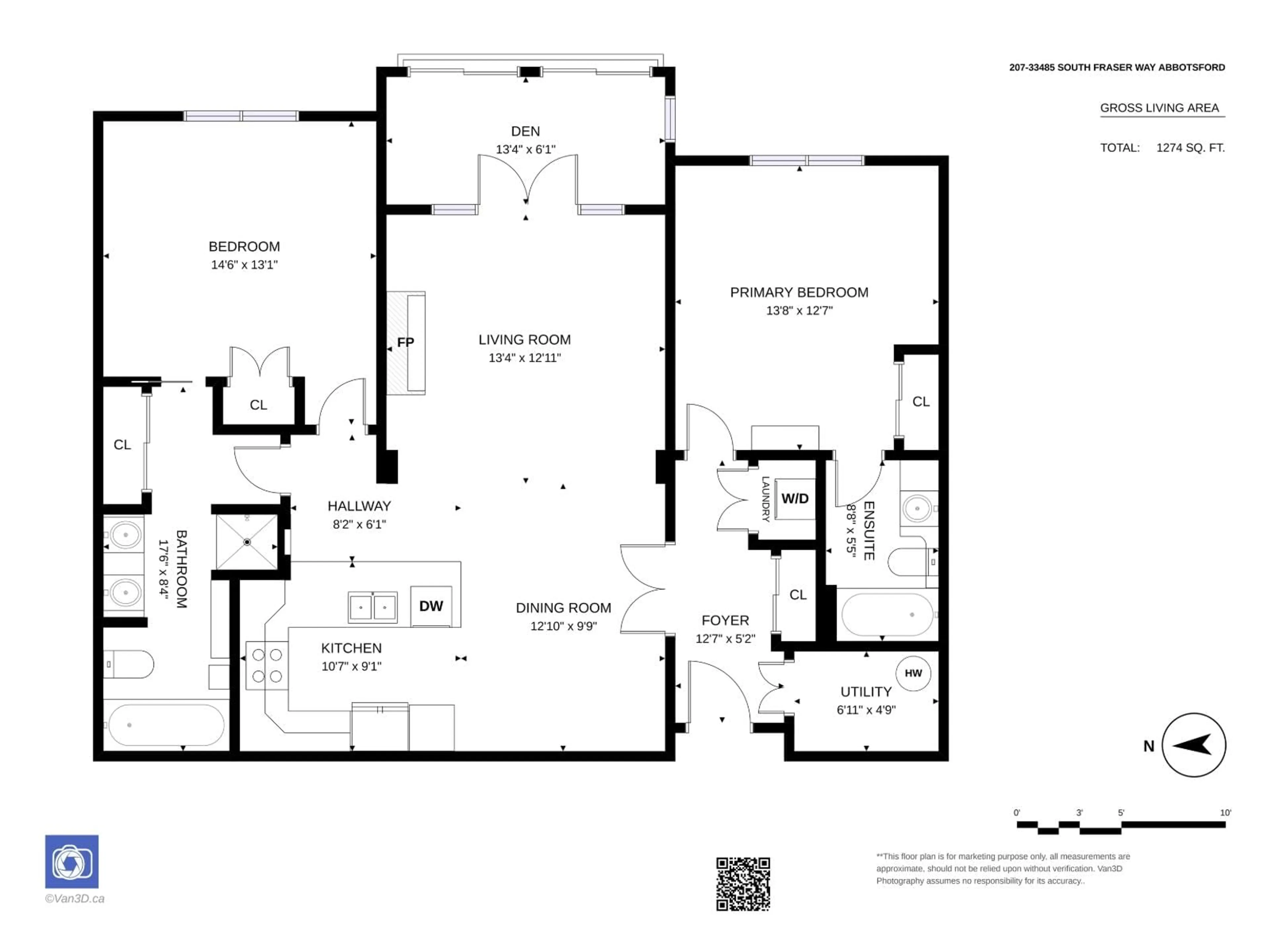 Floor plan for 207 - 33485 SOUTH FRASER WAY, Abbotsford British Columbia V2S8P9