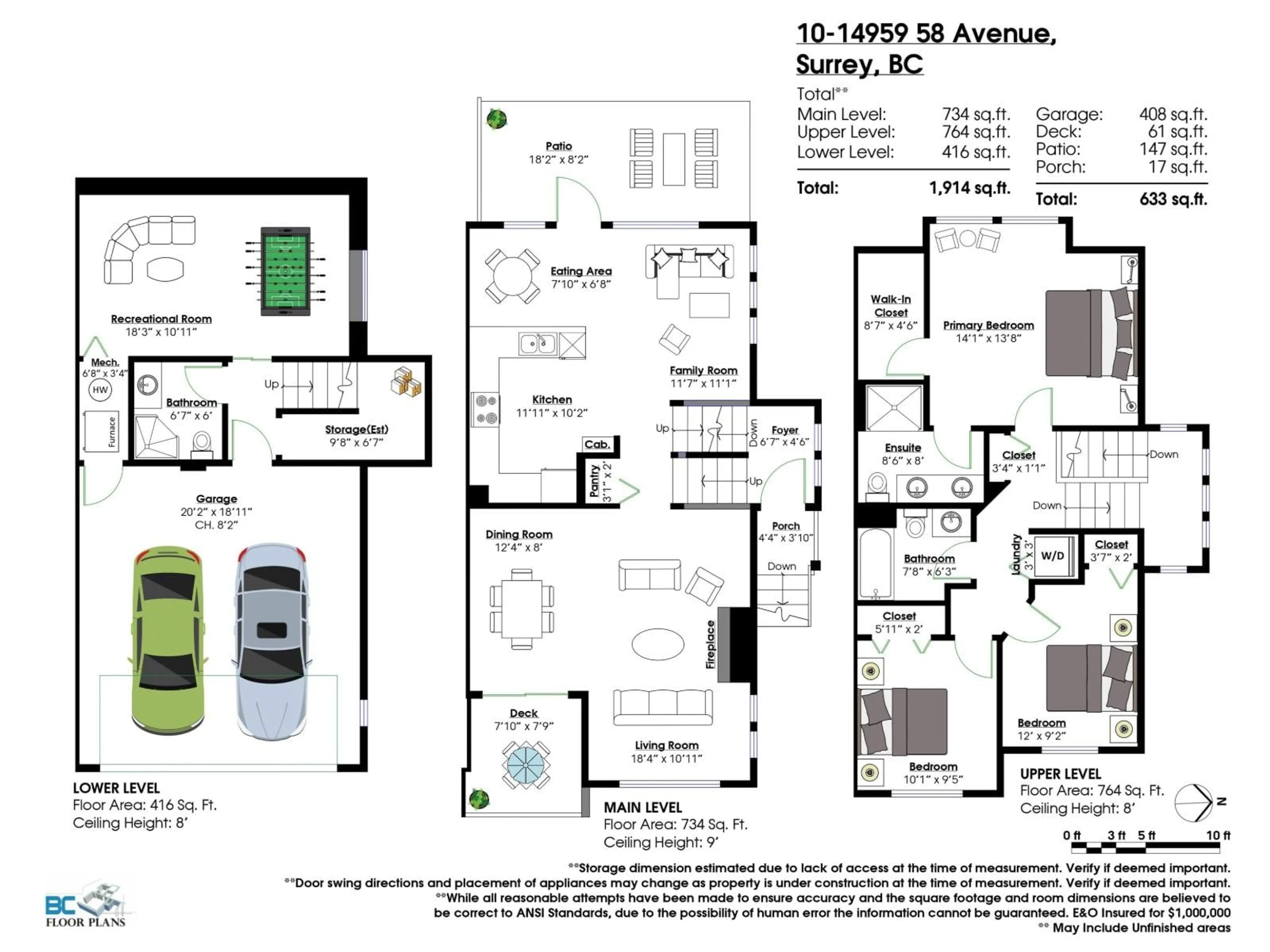 Floor plan for 10 - 14959 58 AVENUE, Surrey British Columbia V3S9Y9