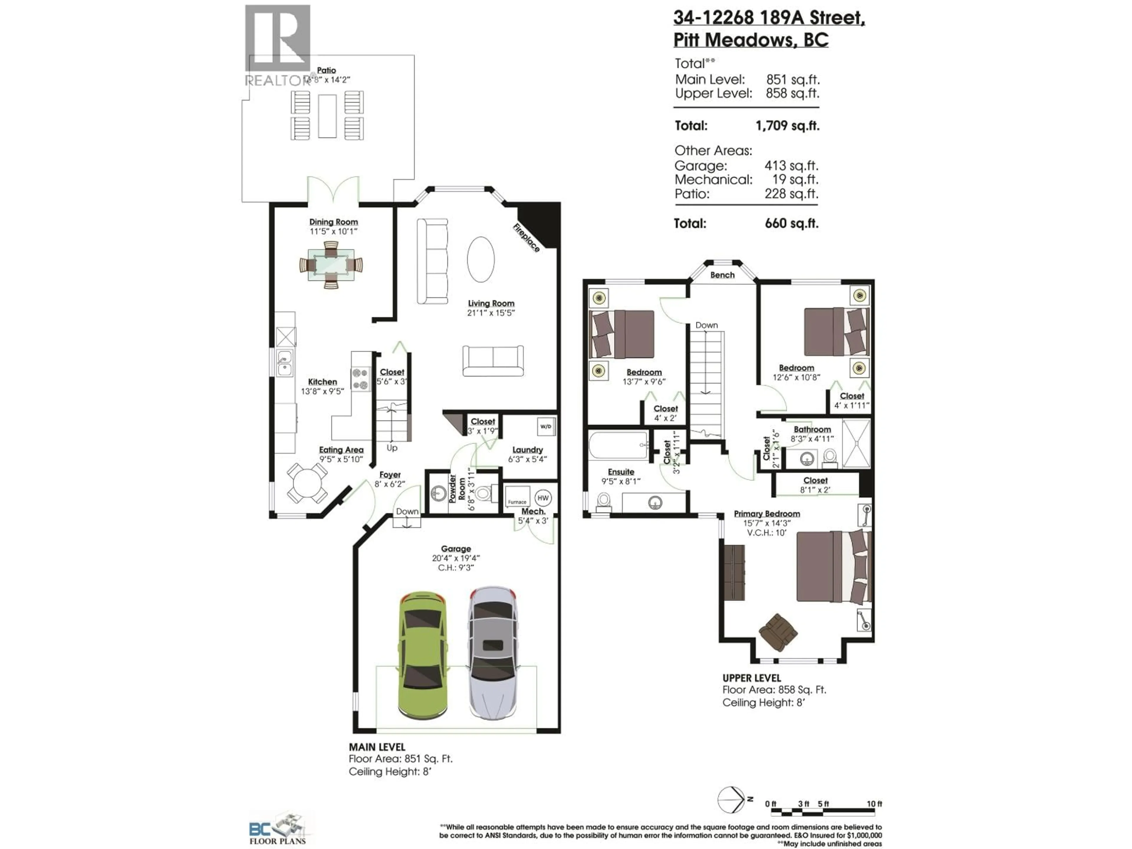 Floor plan for 34 - 12268 189A STREET, Pitt Meadows British Columbia V3Y2M7