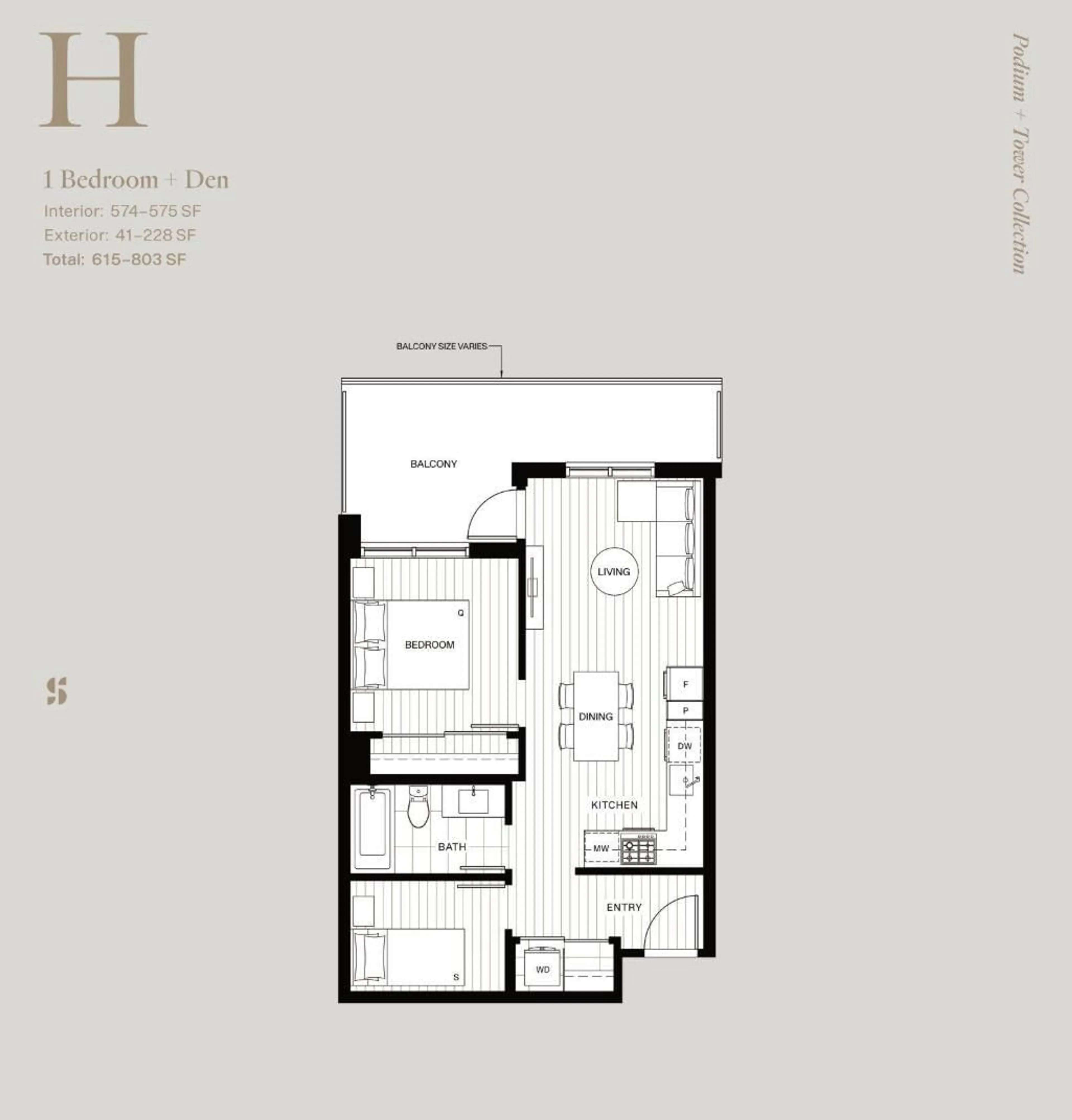 Floor plan for 1805 - 13282 104 AVENUE, Surrey British Columbia V0V0V0