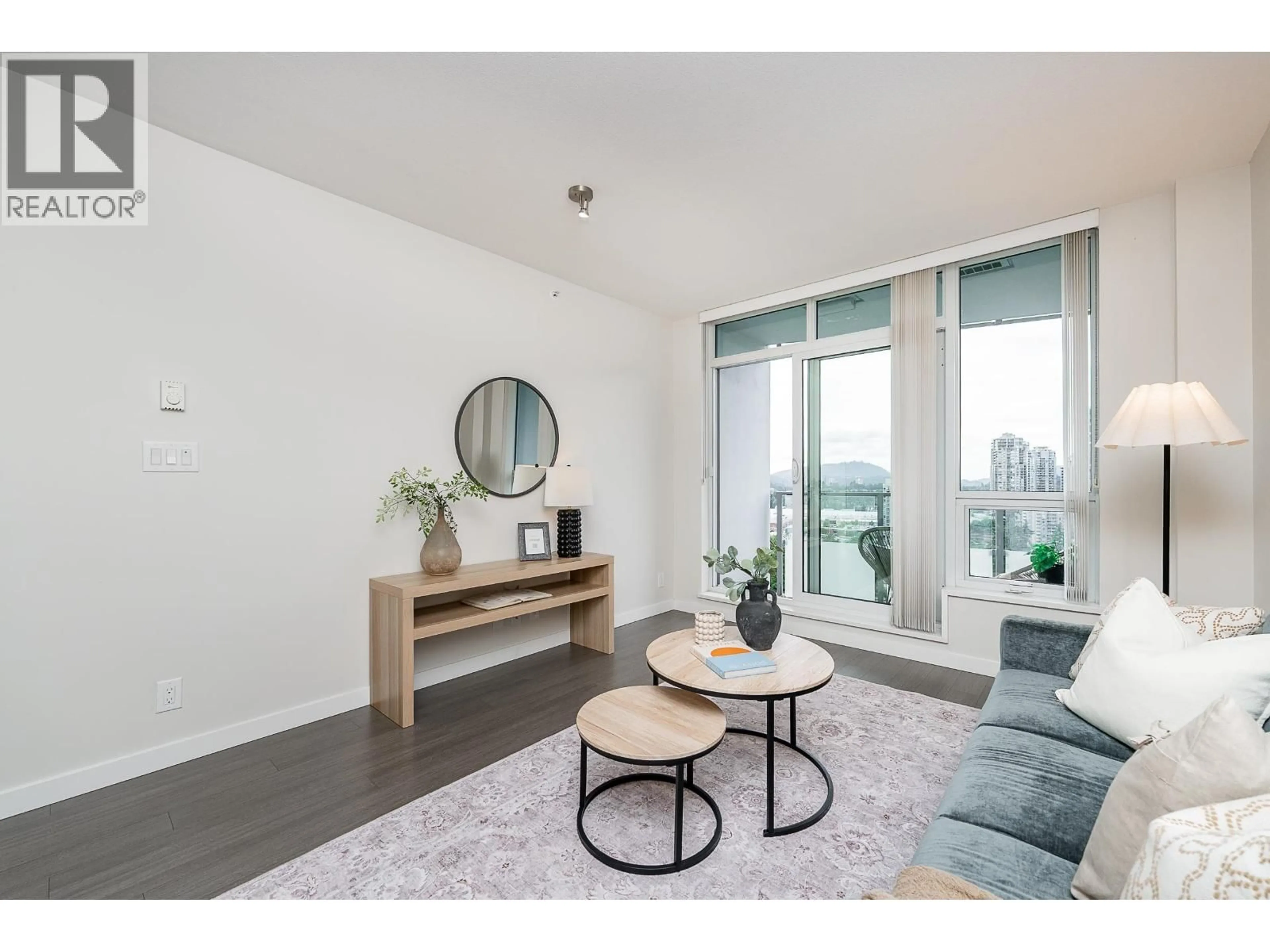 Living room with furniture, wood/laminate floor for 2207 - 3093 WINDSOR GATE, Coquitlam British Columbia V3B0N2