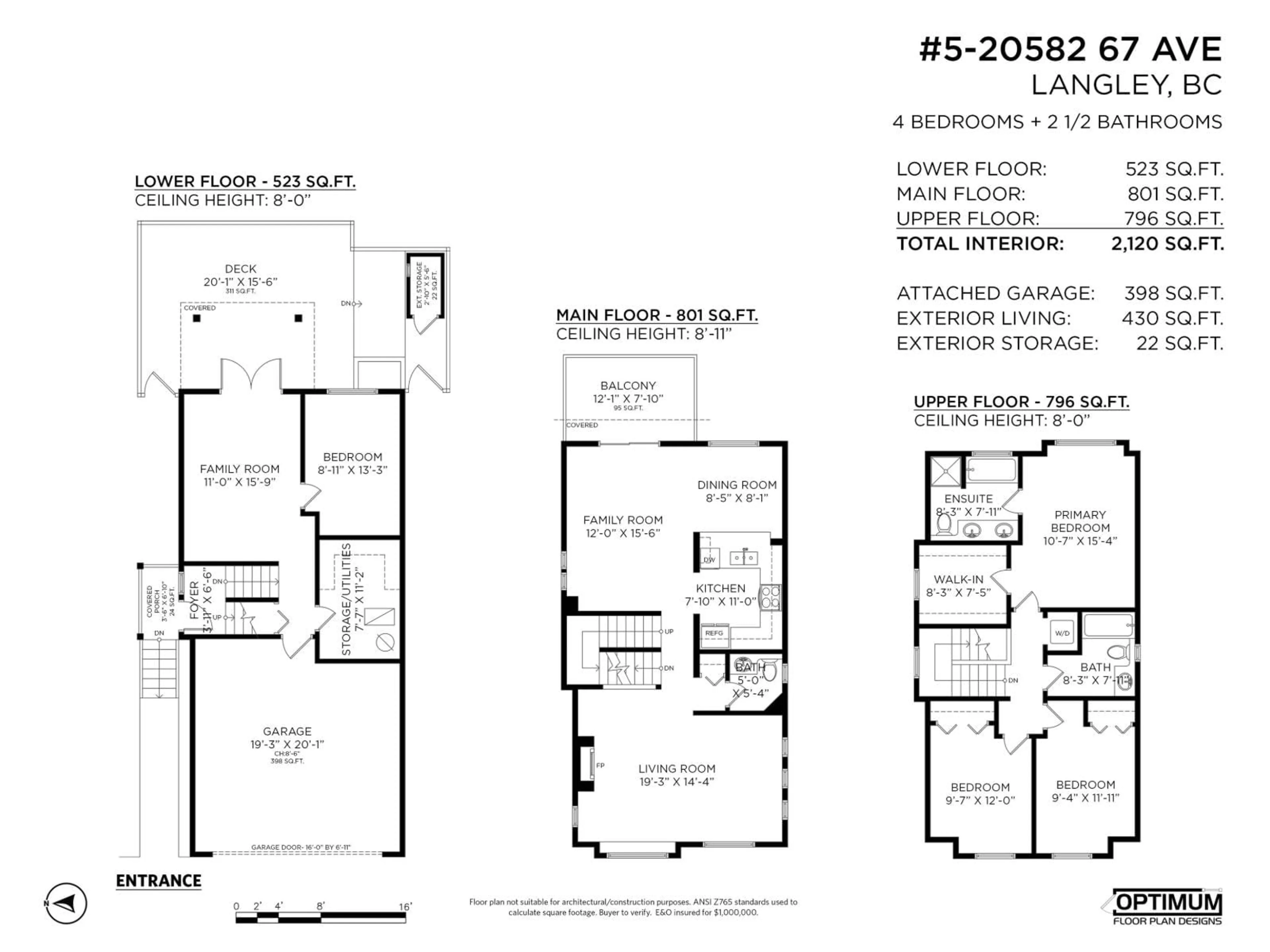 Floor plan for 5 - 20582 67 AVENUE, Langley British Columbia V2Y3B2