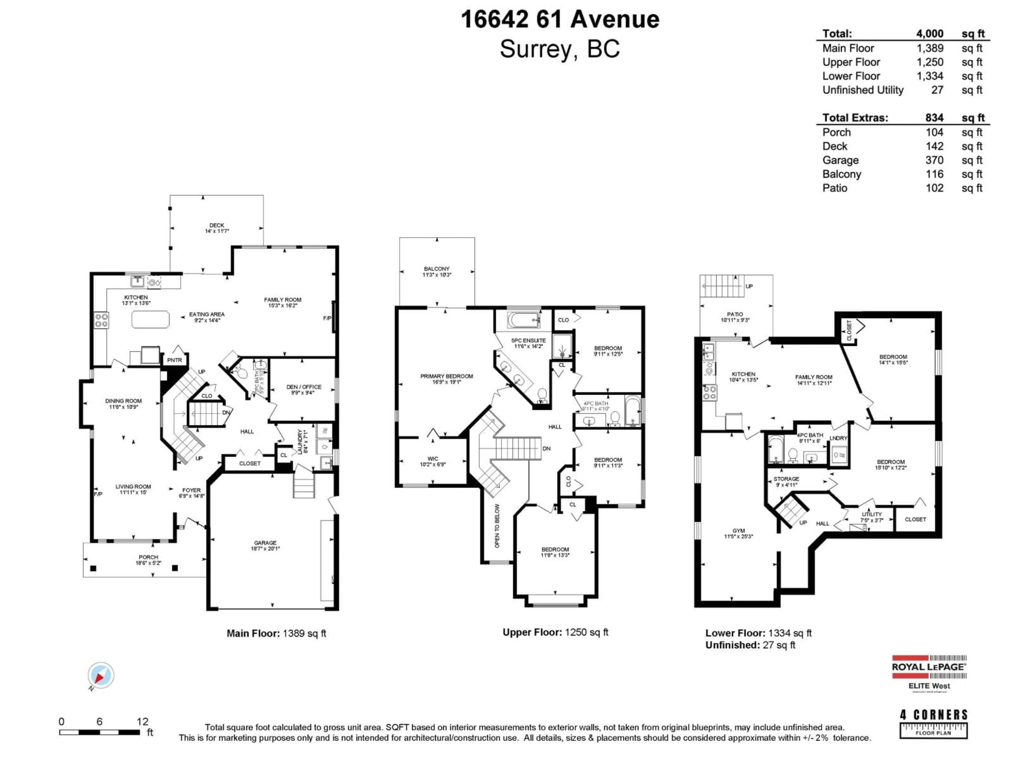 Floor plan for 16642 61 AVENUE, Surrey British Columbia V3S1W2