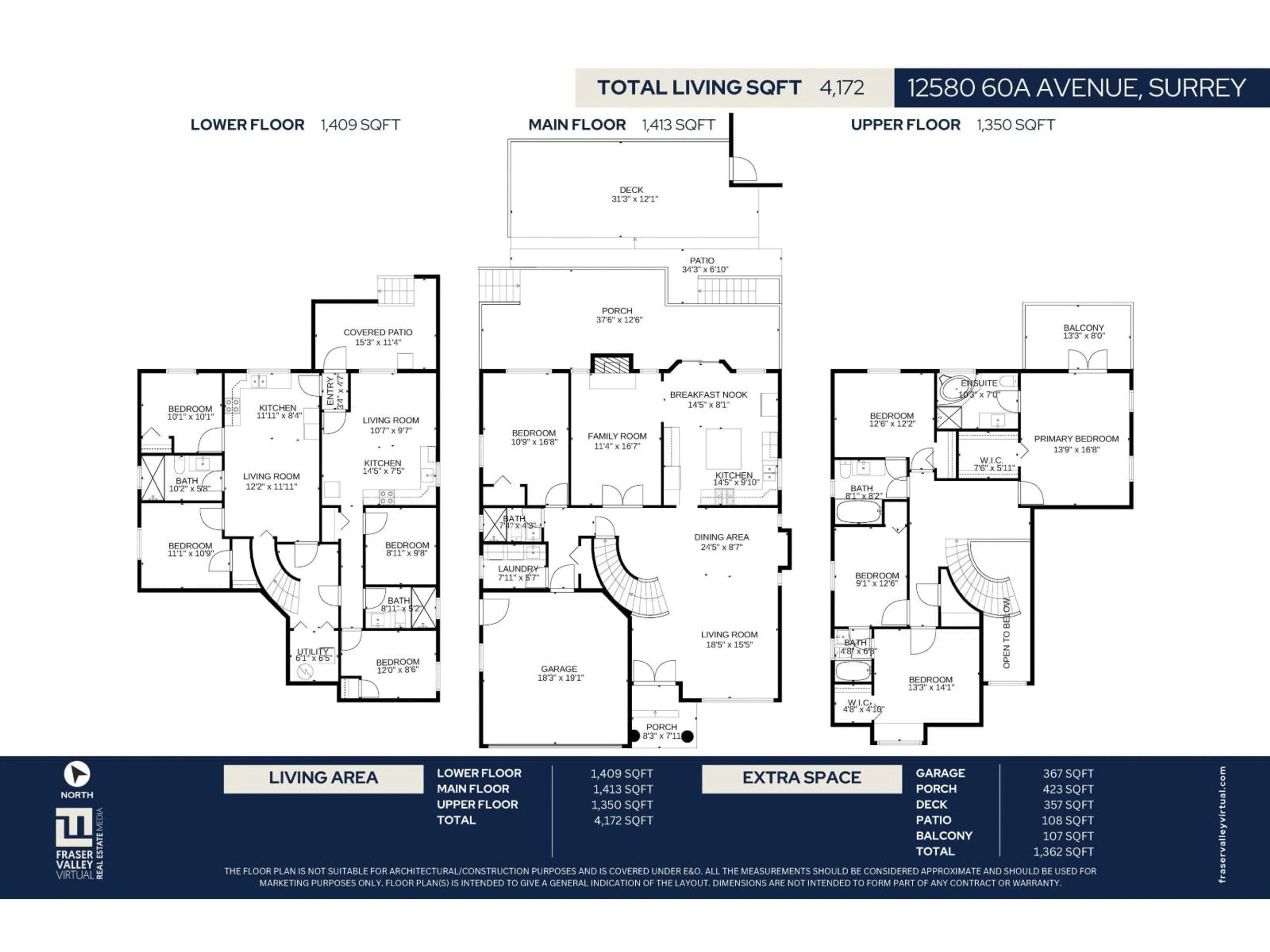 Floor plan for 12580 60A AVENUE, Surrey British Columbia V3X3L7