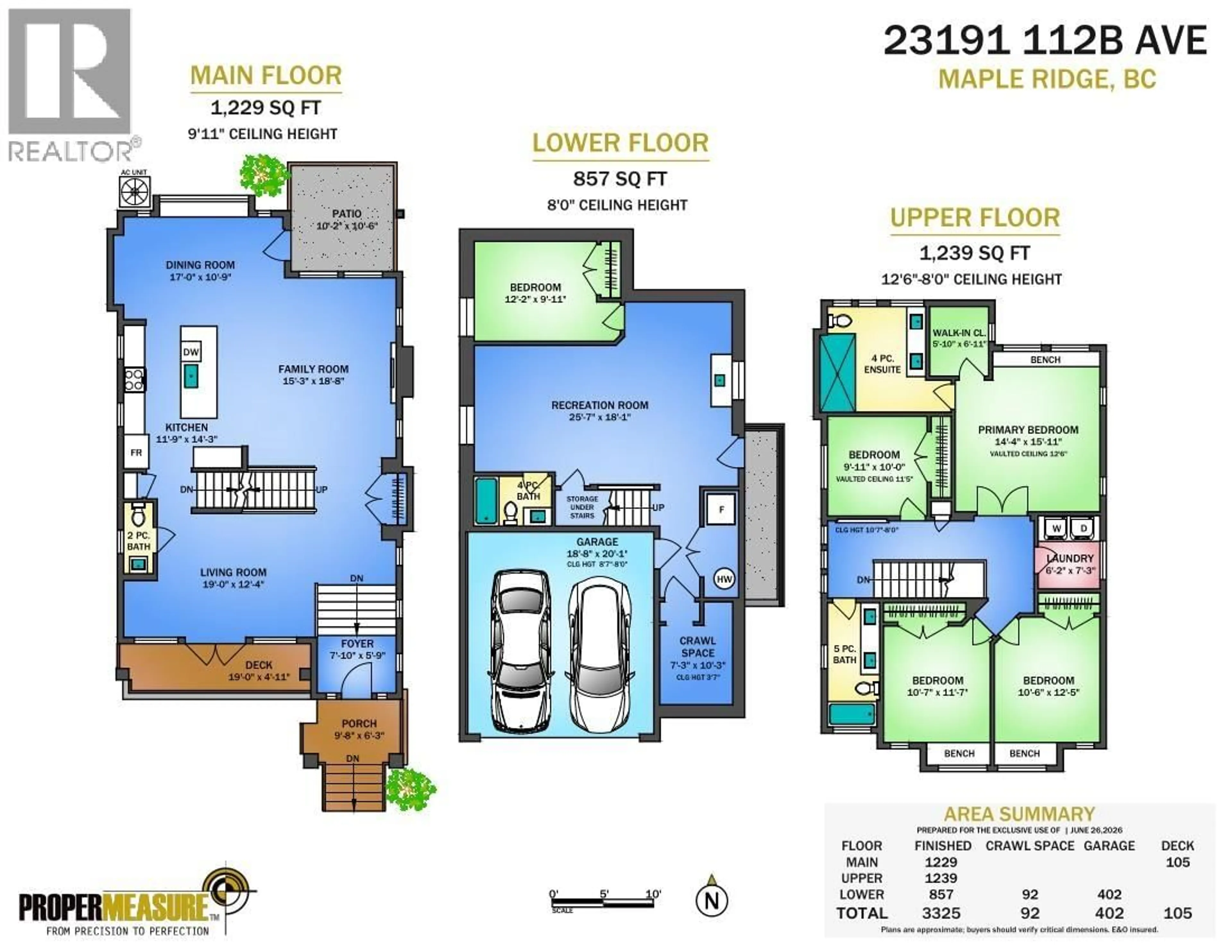 Floor plan for 23191 112B AVENUE, Maple Ridge British Columbia V2X4K6