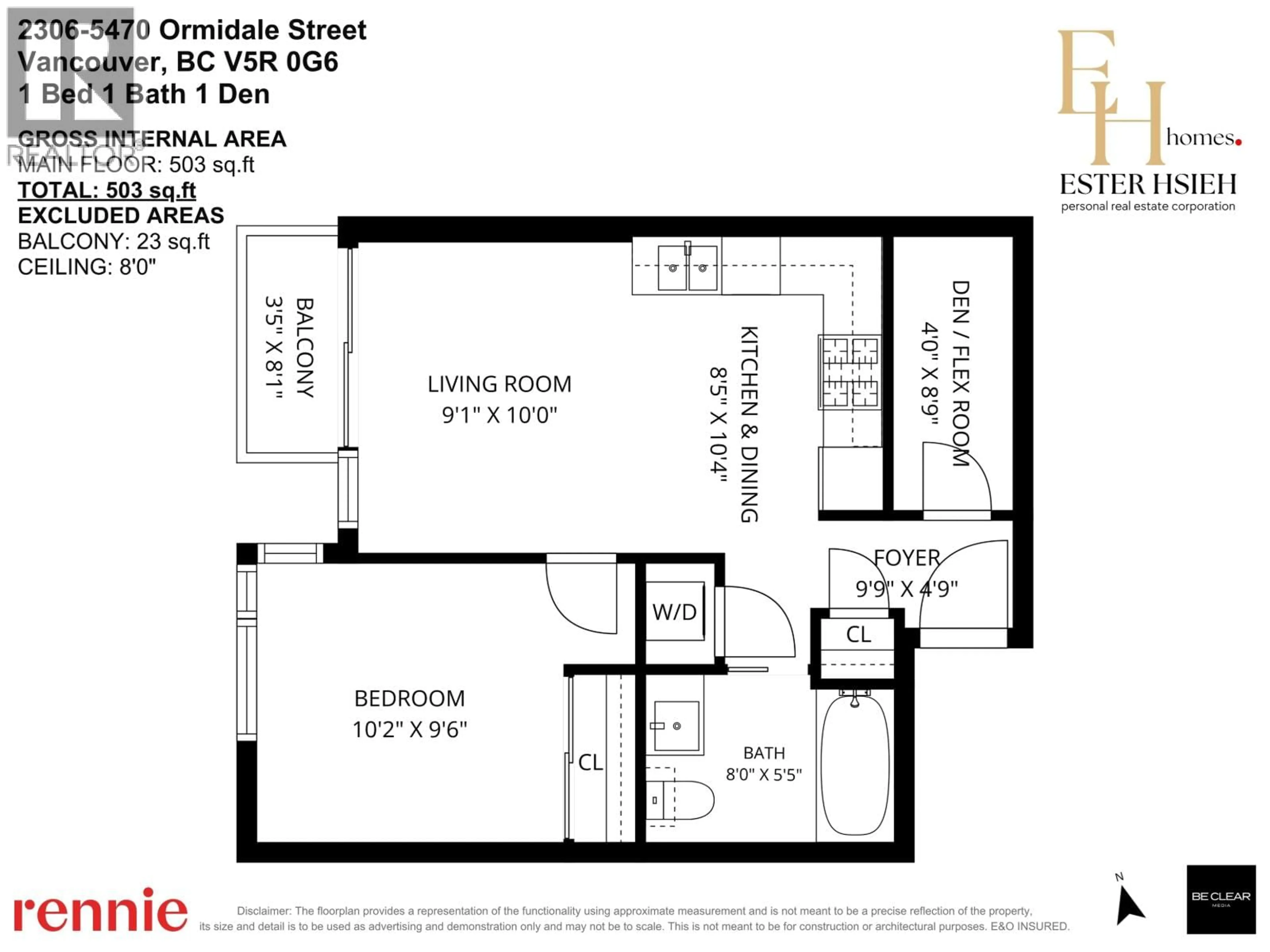 Floor plan for 2306 - 5470 ORMIDALE STREET, Vancouver British Columbia V5R0G6