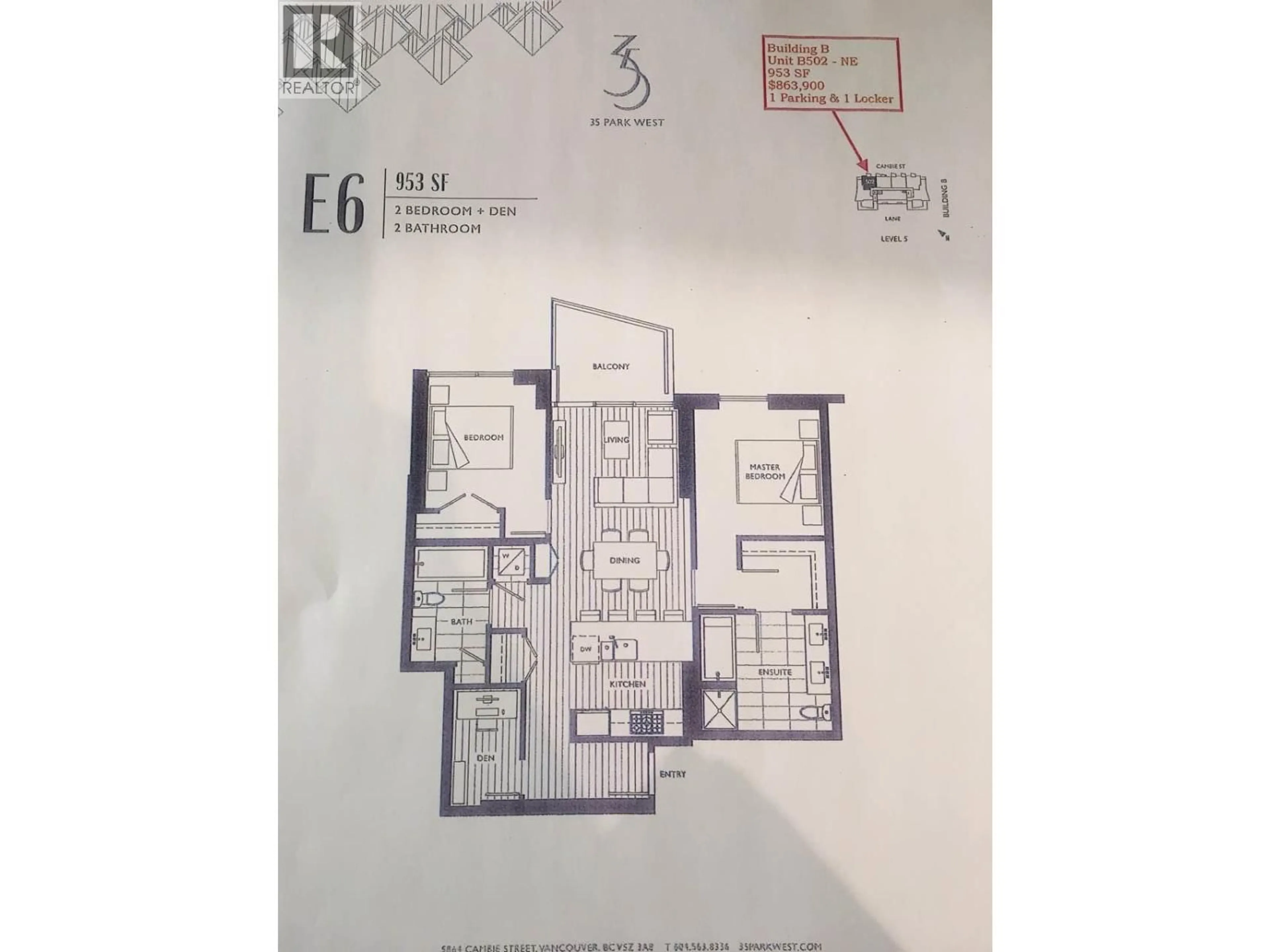 Floor plan for 402 - 5033 CAMBIE STREET, Vancouver British Columbia V5Z0H6