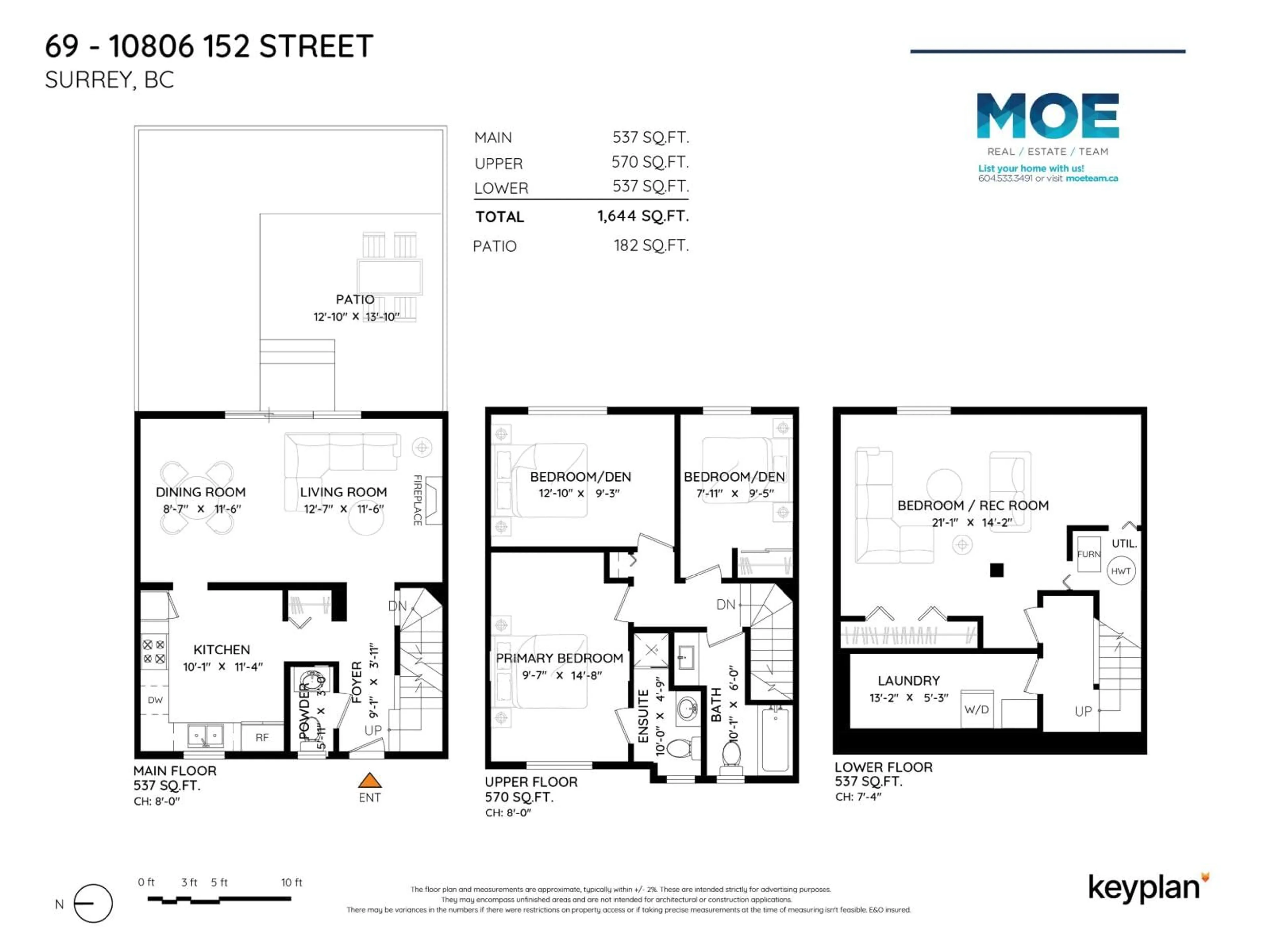 Floor plan for 69 - 10806 152 STREET, Surrey British Columbia V3R4H2