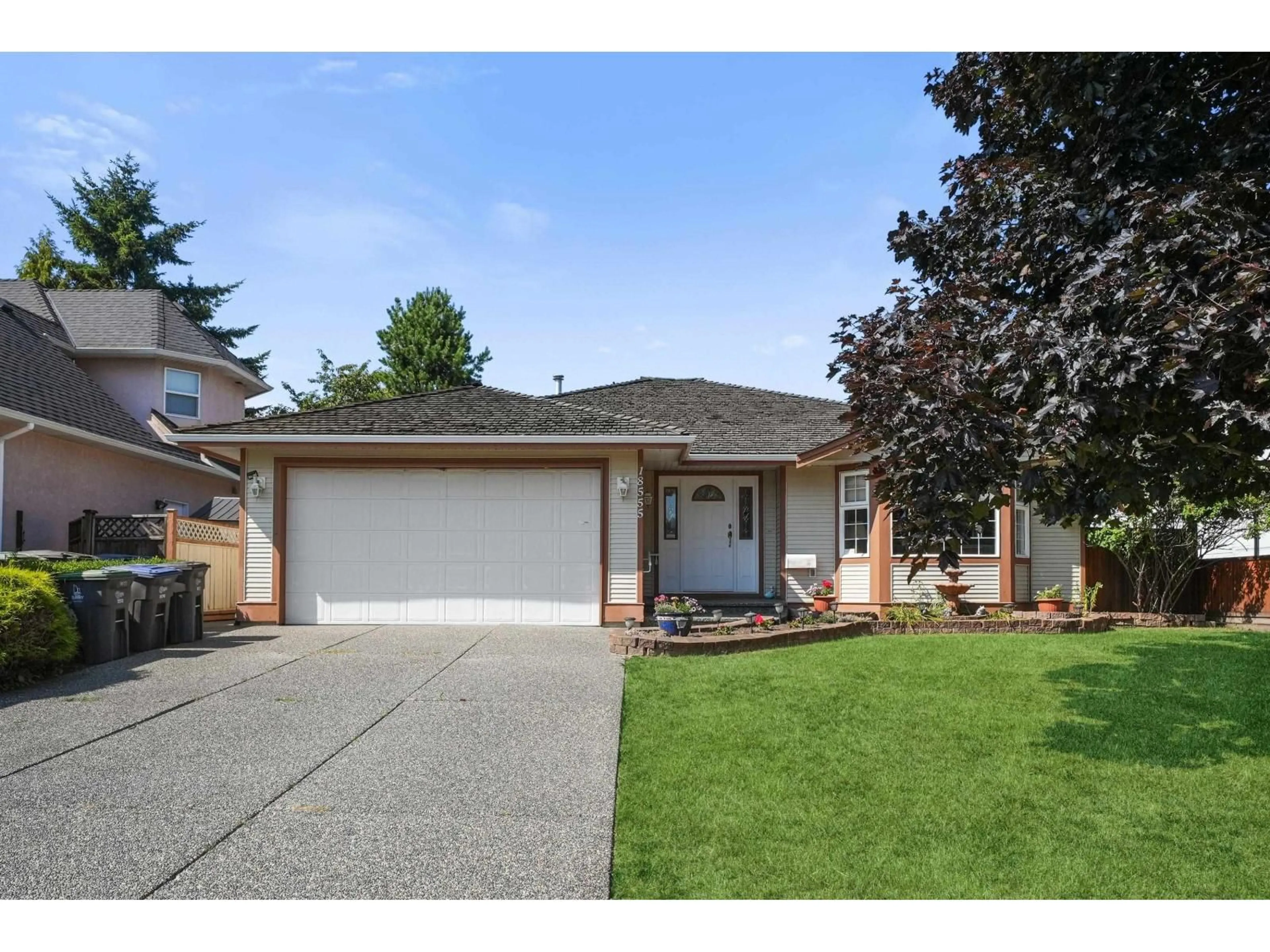 Home with vinyl exterior material, street for 18555 57 AVENUE, Surrey British Columbia V3S7T1
