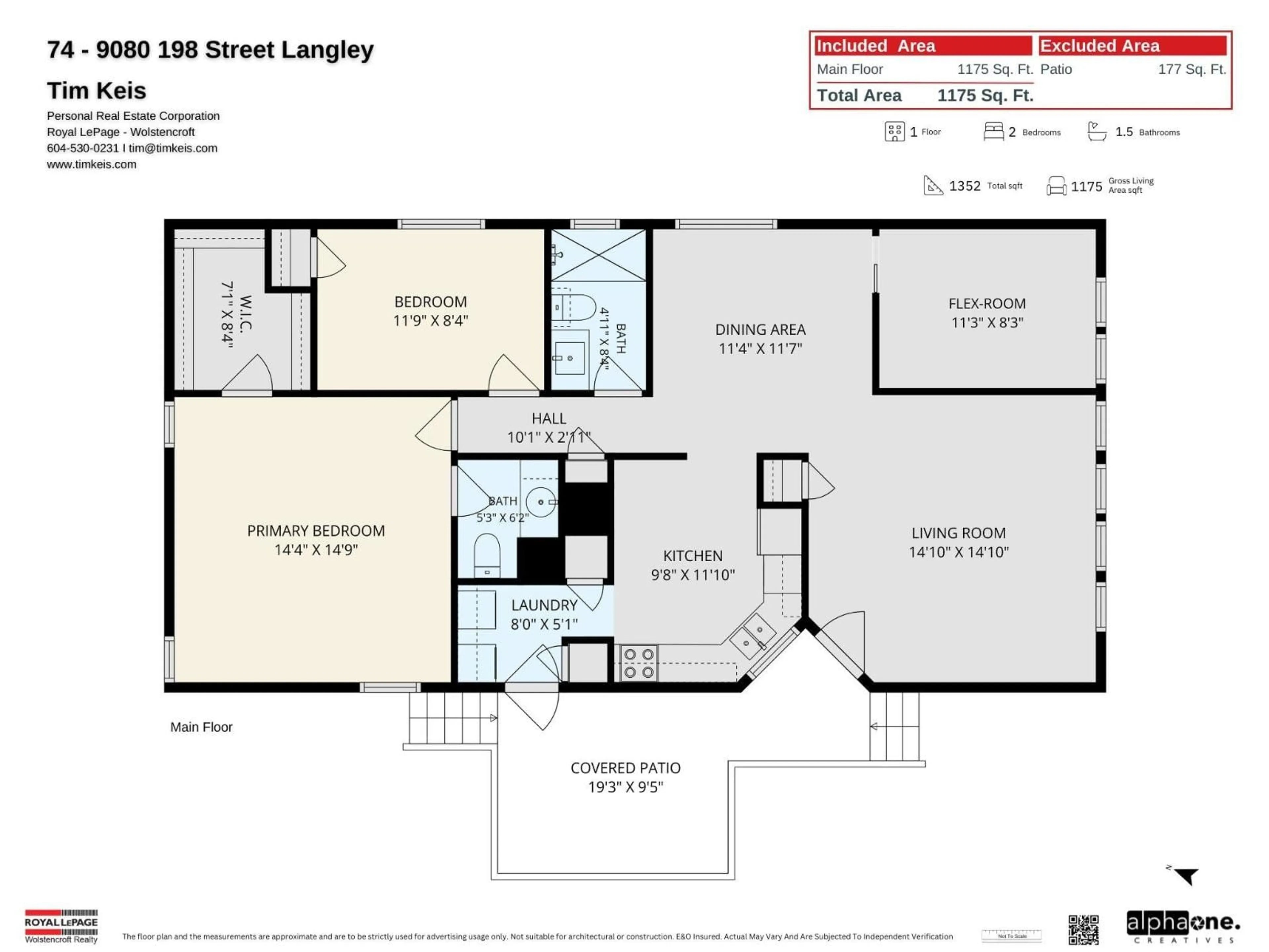 Floor plan for 74 - 9080 198 STREET, Langley British Columbia V1M3A8