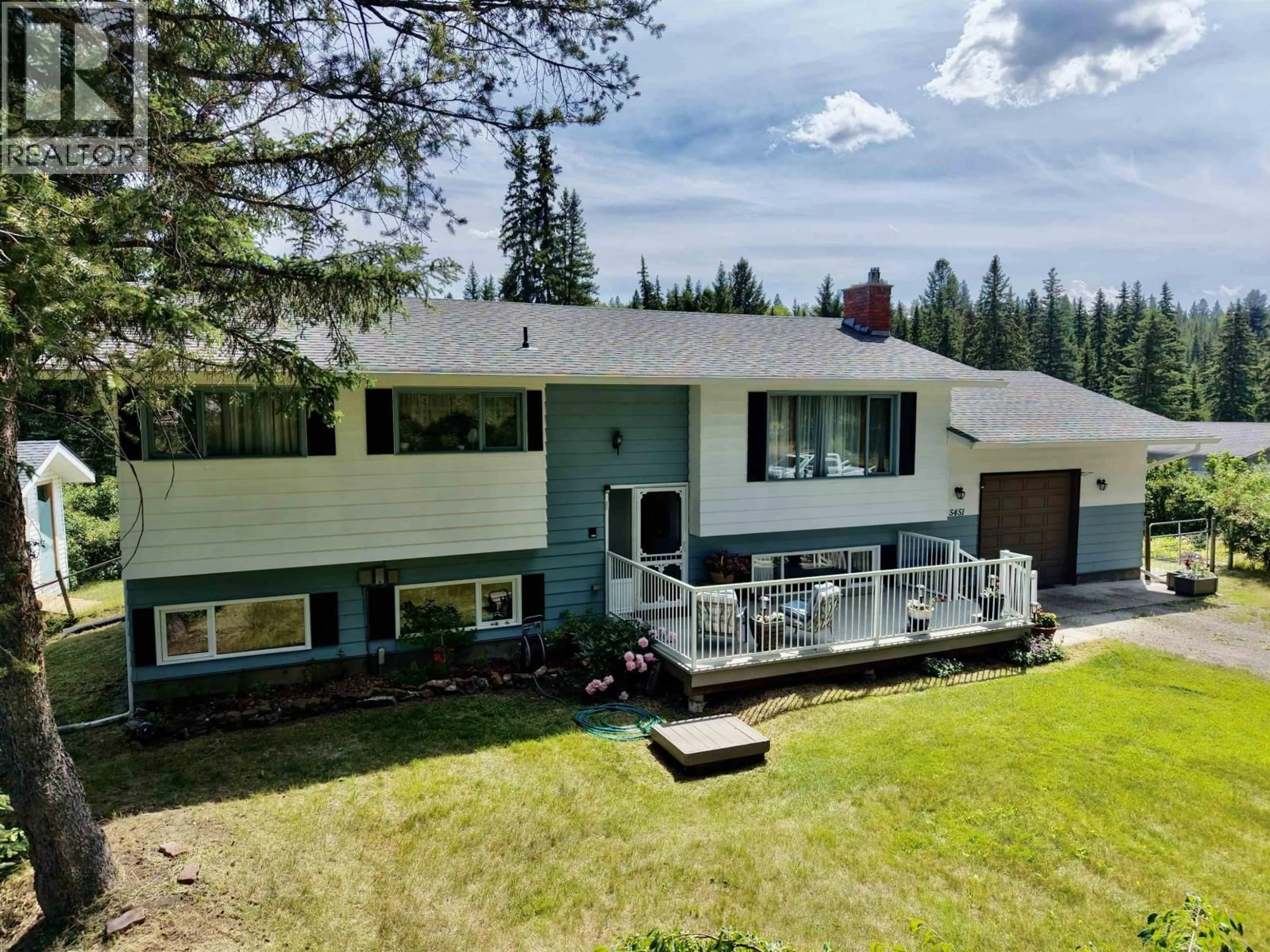 A pic from outside/outdoor area/front of a property/back of a property/a pic from drone, mountain view for 5451 KENNEDY ROAD, 100 Mile House British Columbia V0K2E3