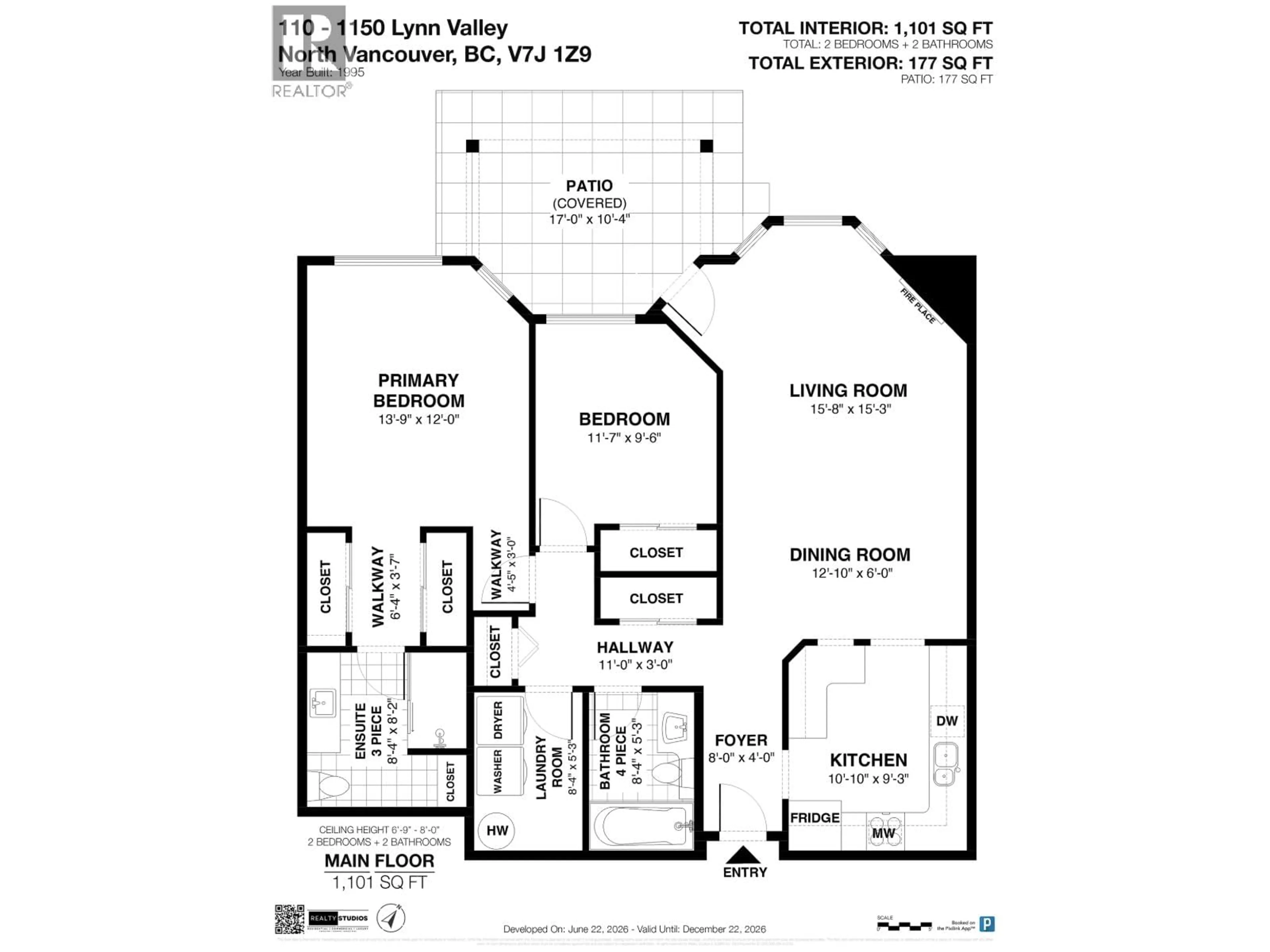 Floor plan for 110 - 1150 LYNN VALLEY ROAD, North Vancouver British Columbia V7J1Z9