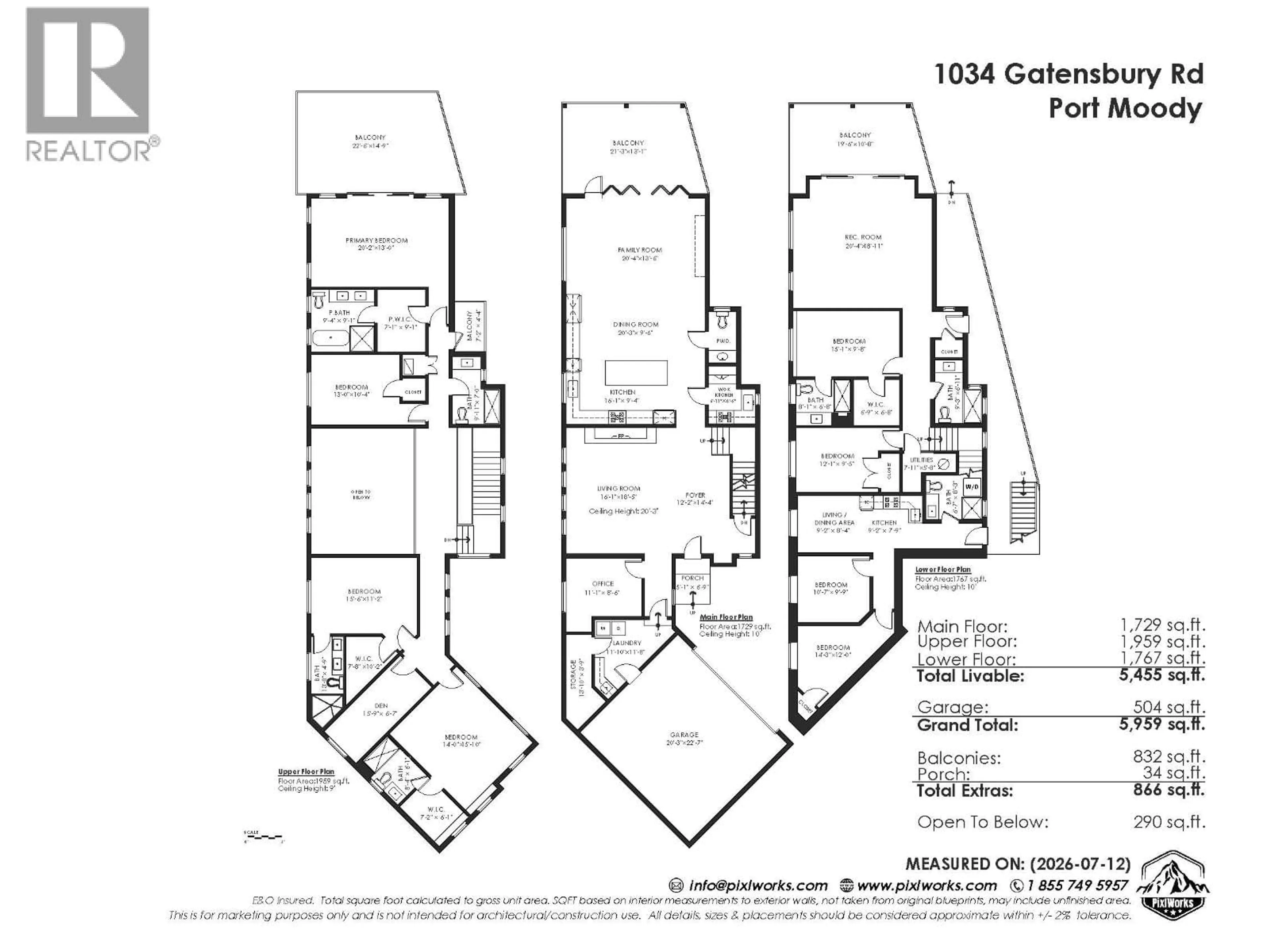 Floor plan for 1034 GATENSBURY ROAD, Port Moody British Columbia V3H2P2