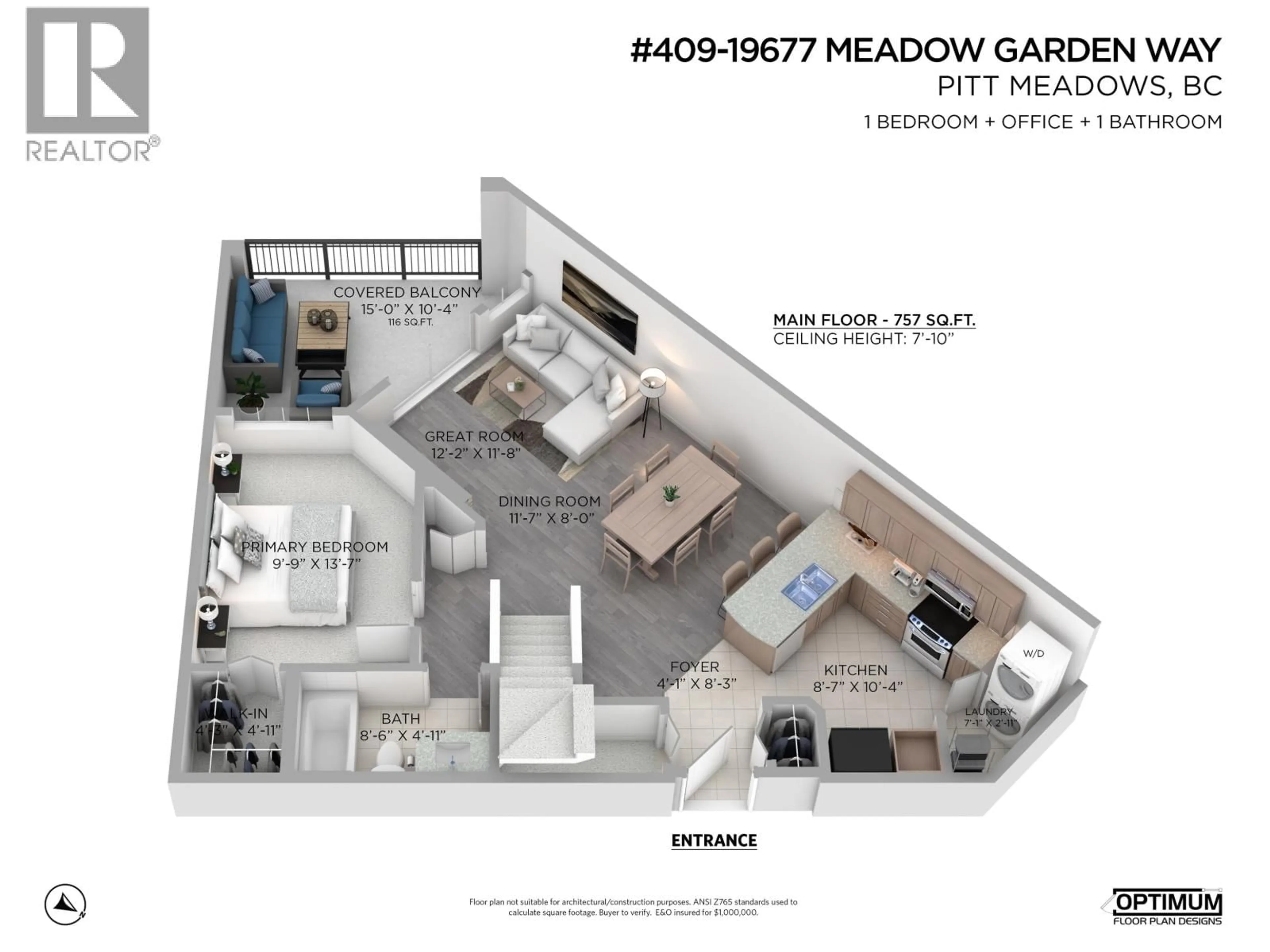 Floor plan for 409 - 19677 MEADOW GARDENS WAY, Pitt Meadows British Columbia V3Y0A2