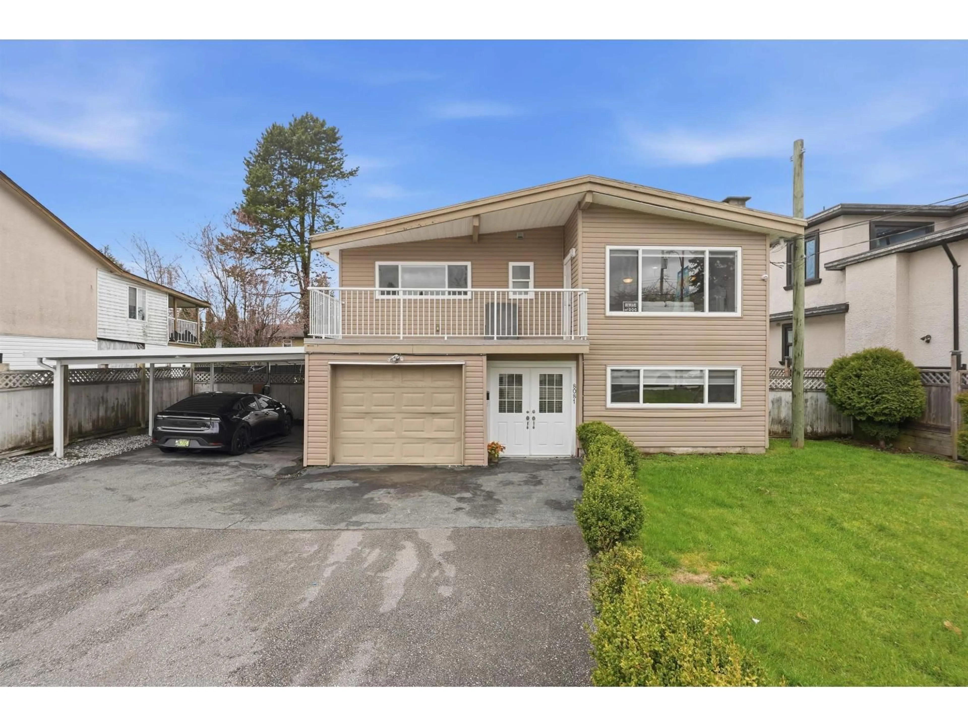 Home with vinyl exterior material, street for 8081 112 STREET, Delta British Columbia V4C4W4