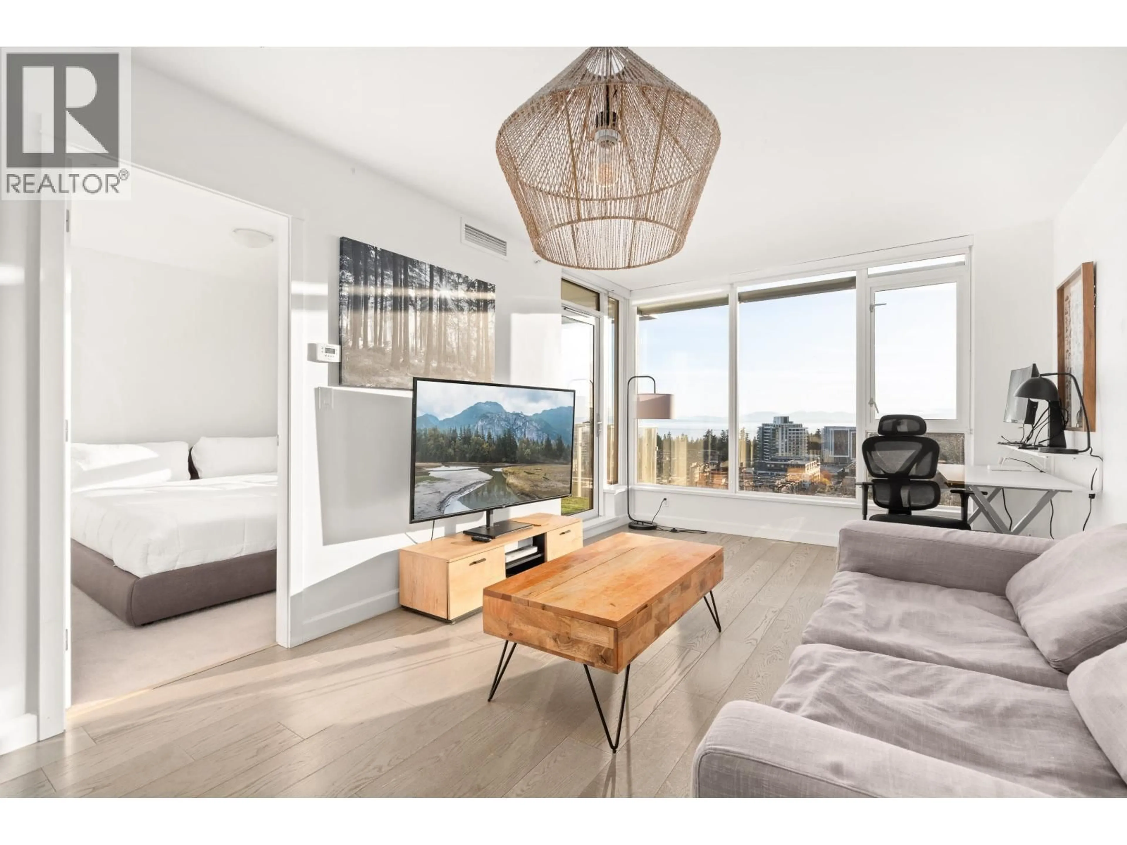 Living room with furniture, wood/laminate floor for 2110 - 3355 BINNING ROAD, Vancouver British Columbia V6S0J1
