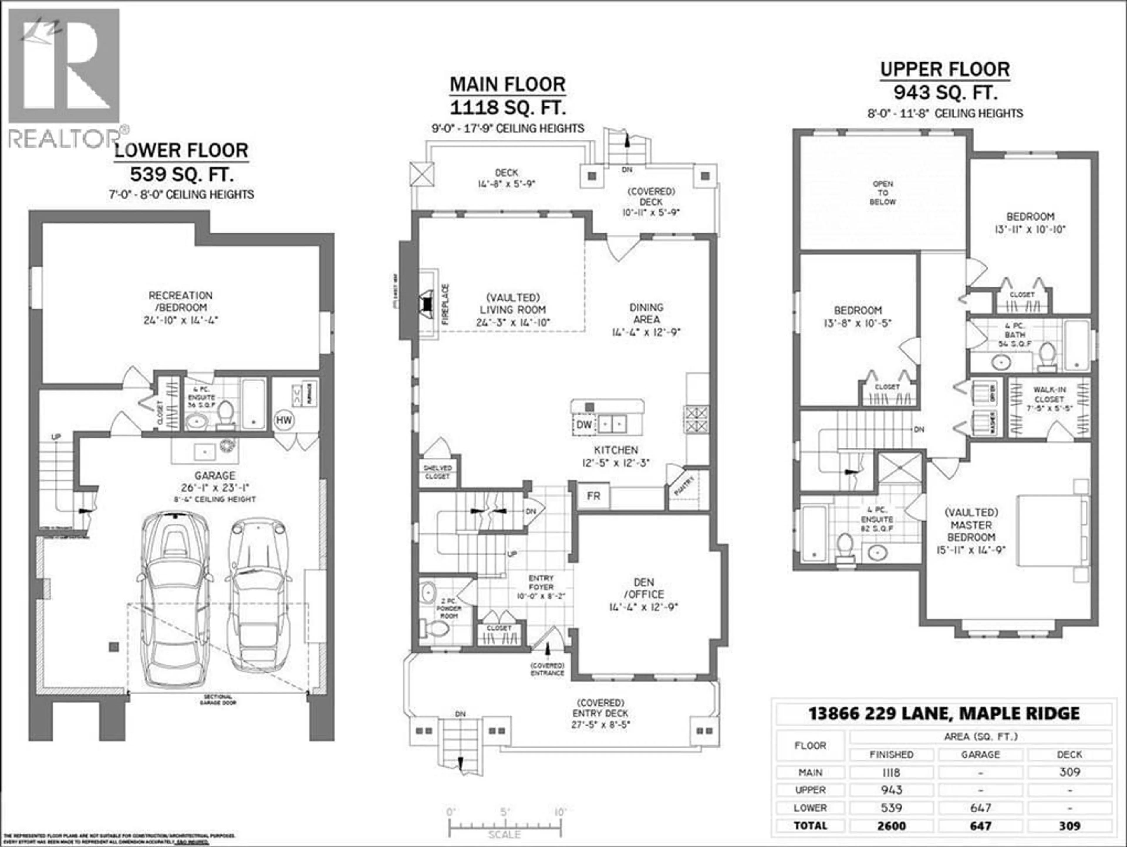 Floor plan for 13866 229 LANE, Maple Ridge British Columbia V4R0A1