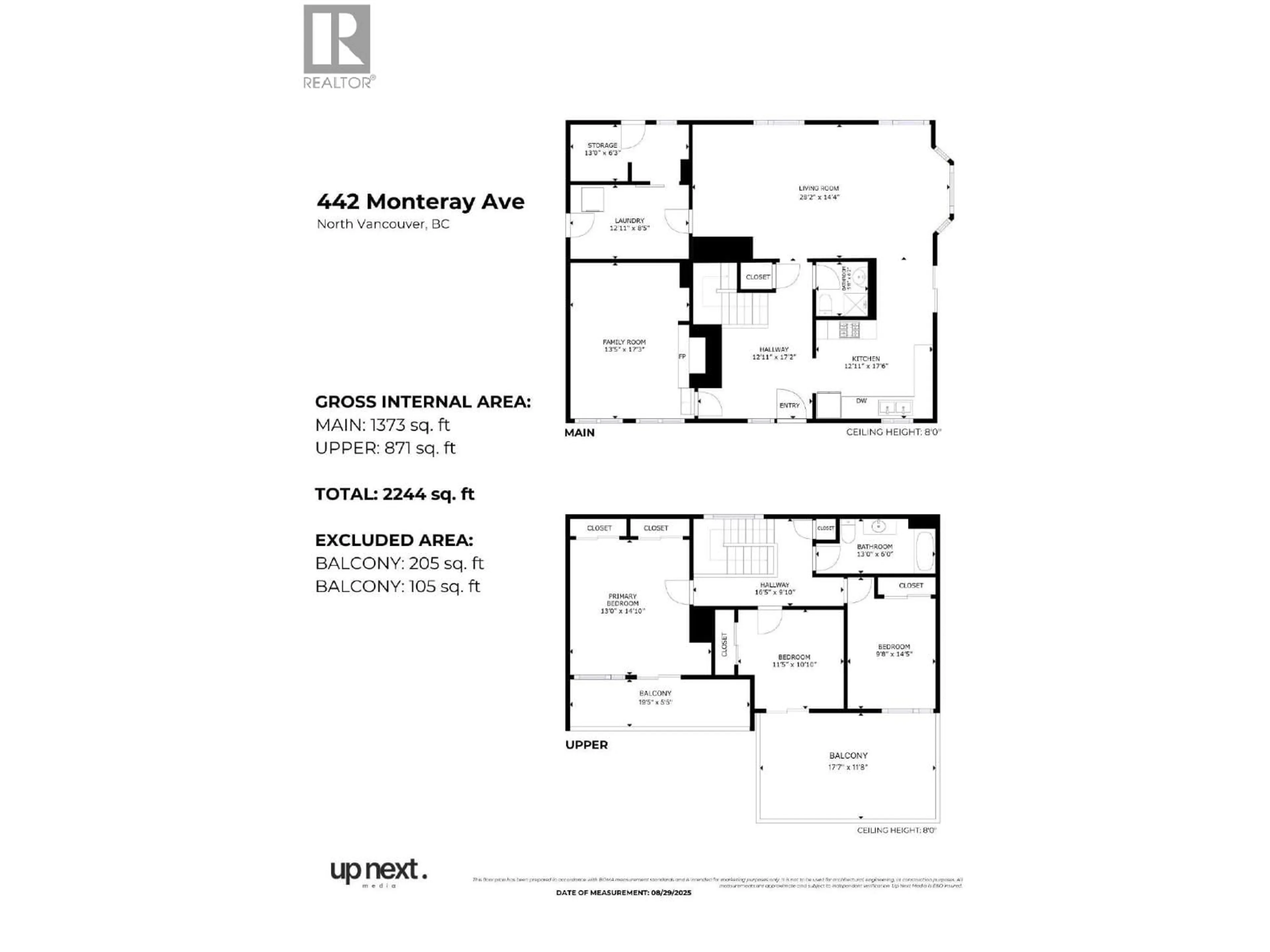Floor plan for 442 MONTERAY AVENUE, North Vancouver British Columbia V7N3G2