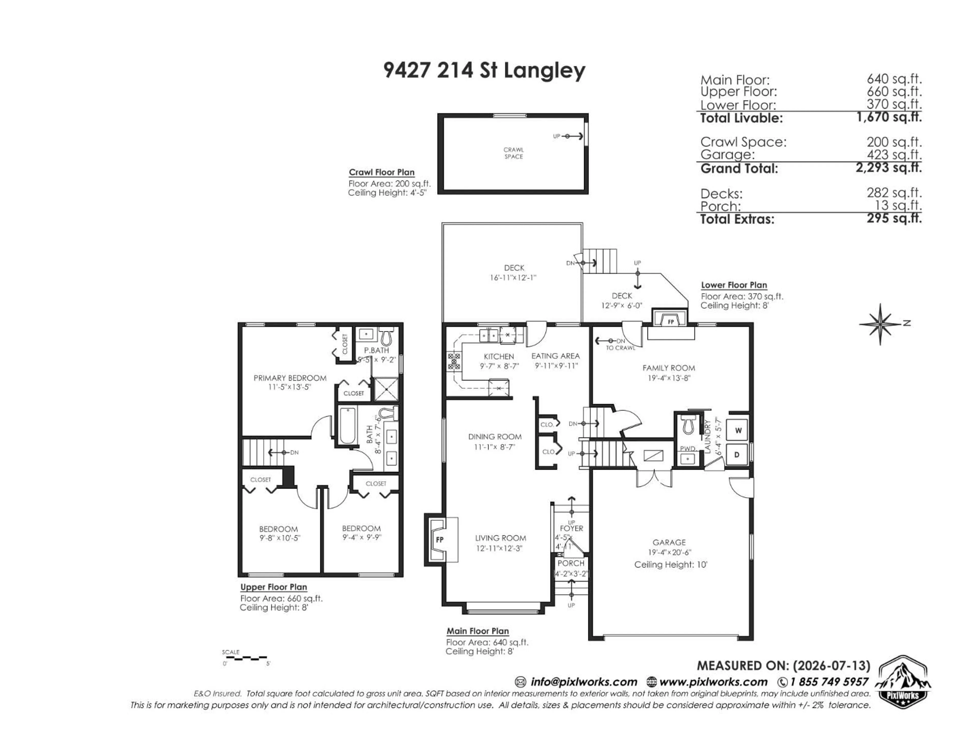Floor plan for 9427 214 STREET, Langley British Columbia V1M1L5