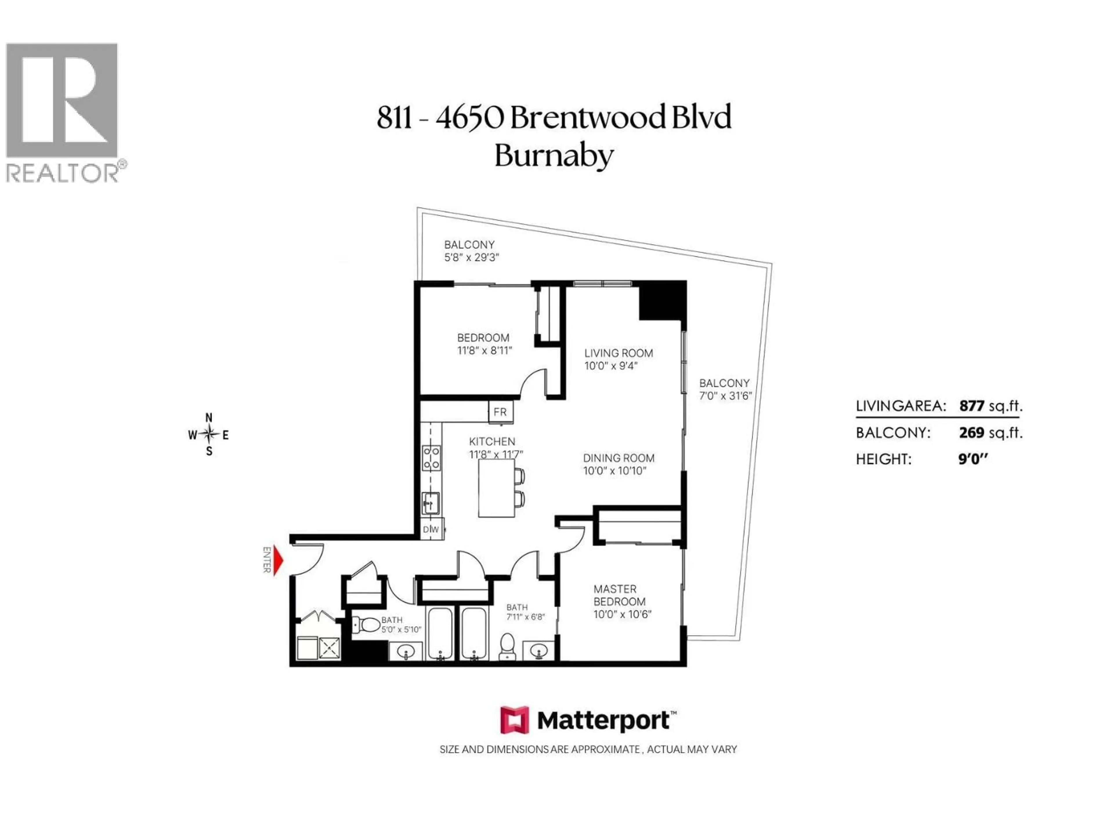 Floor plan for 811 - 4650 BRENTWOOD BOULEVARD, Burnaby British Columbia V5C0M3
